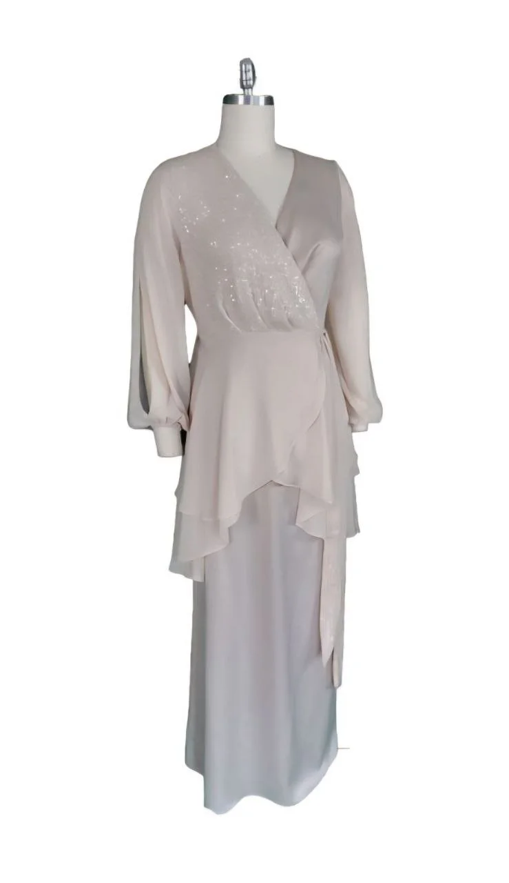 Elegant Sequin Overlay Two-Piece Set