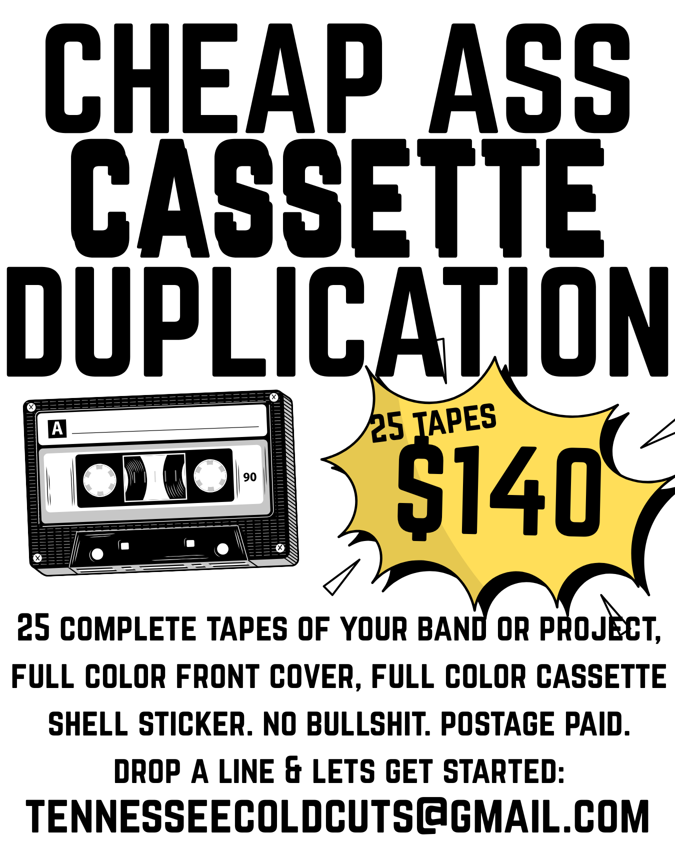Cassette Duplication - 25 copies
