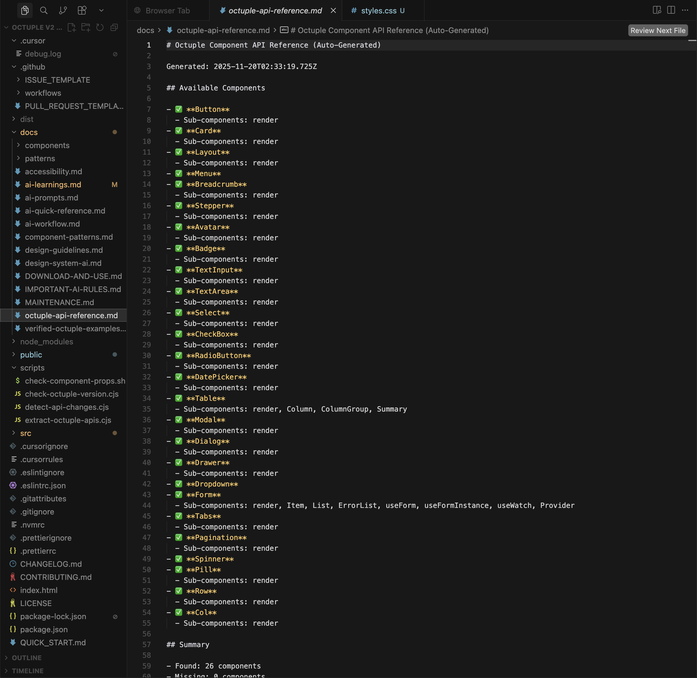 Octuple API references