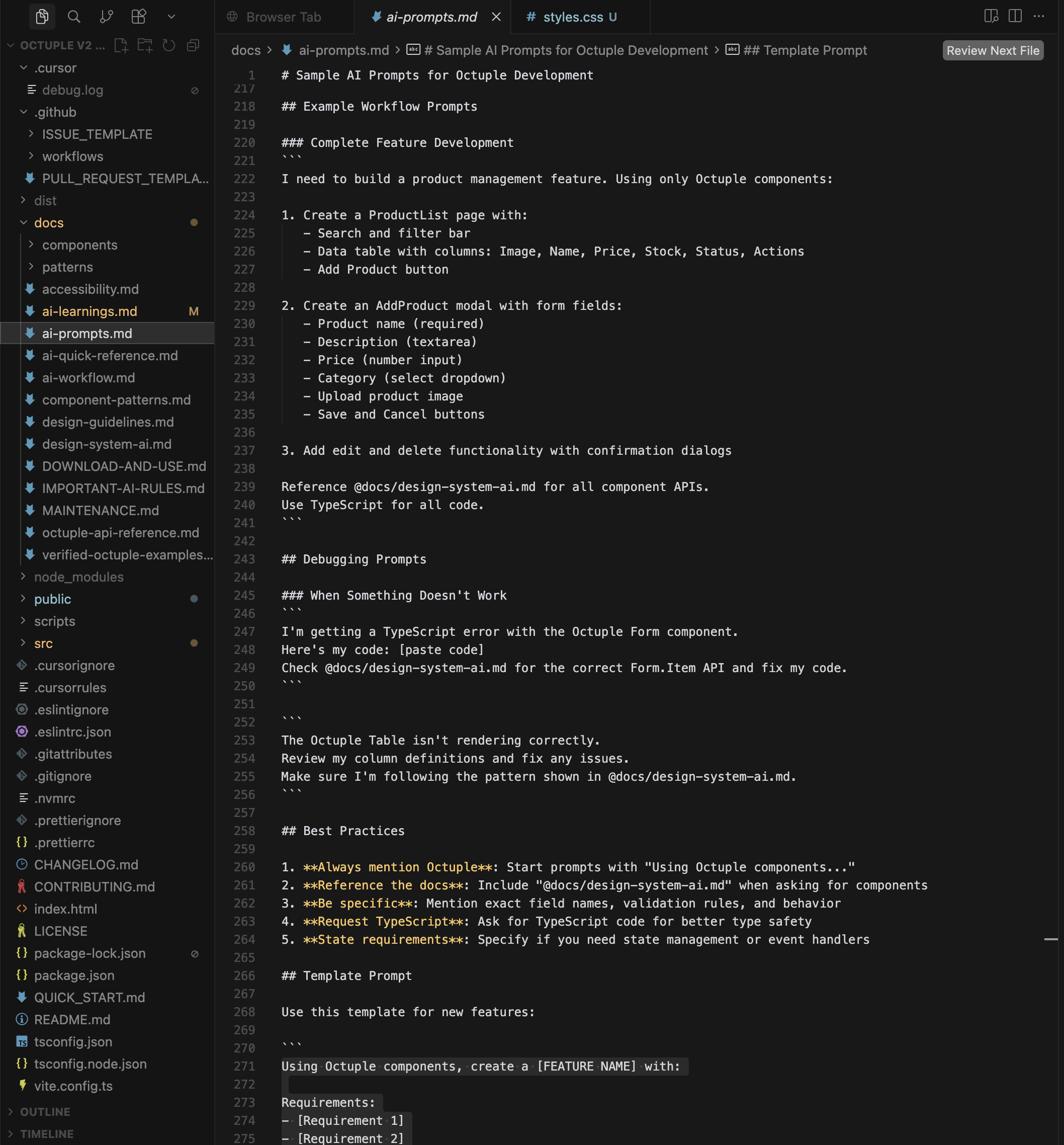 Example workflow, Debugging, Best practices