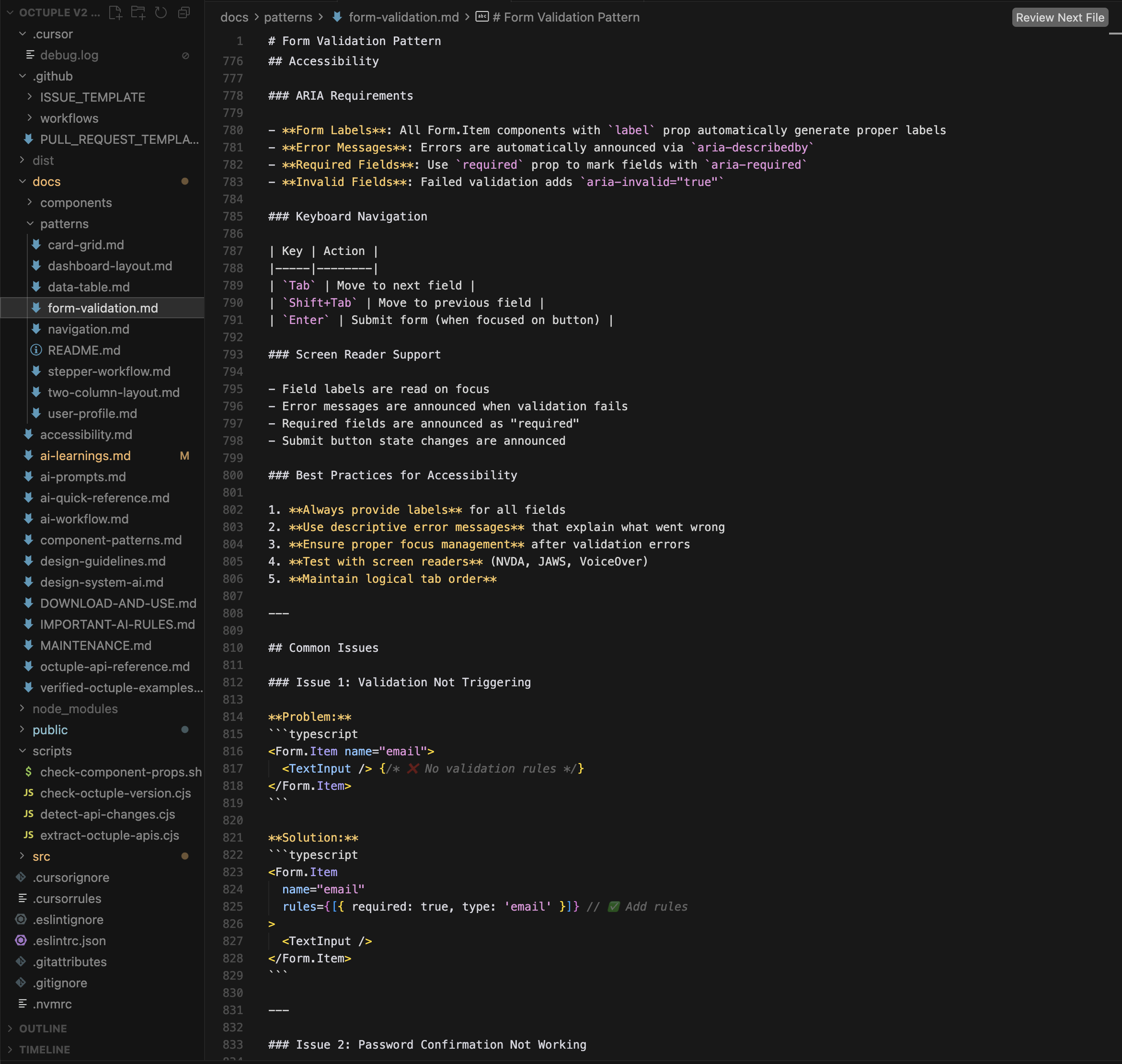 Accessibility, common issues