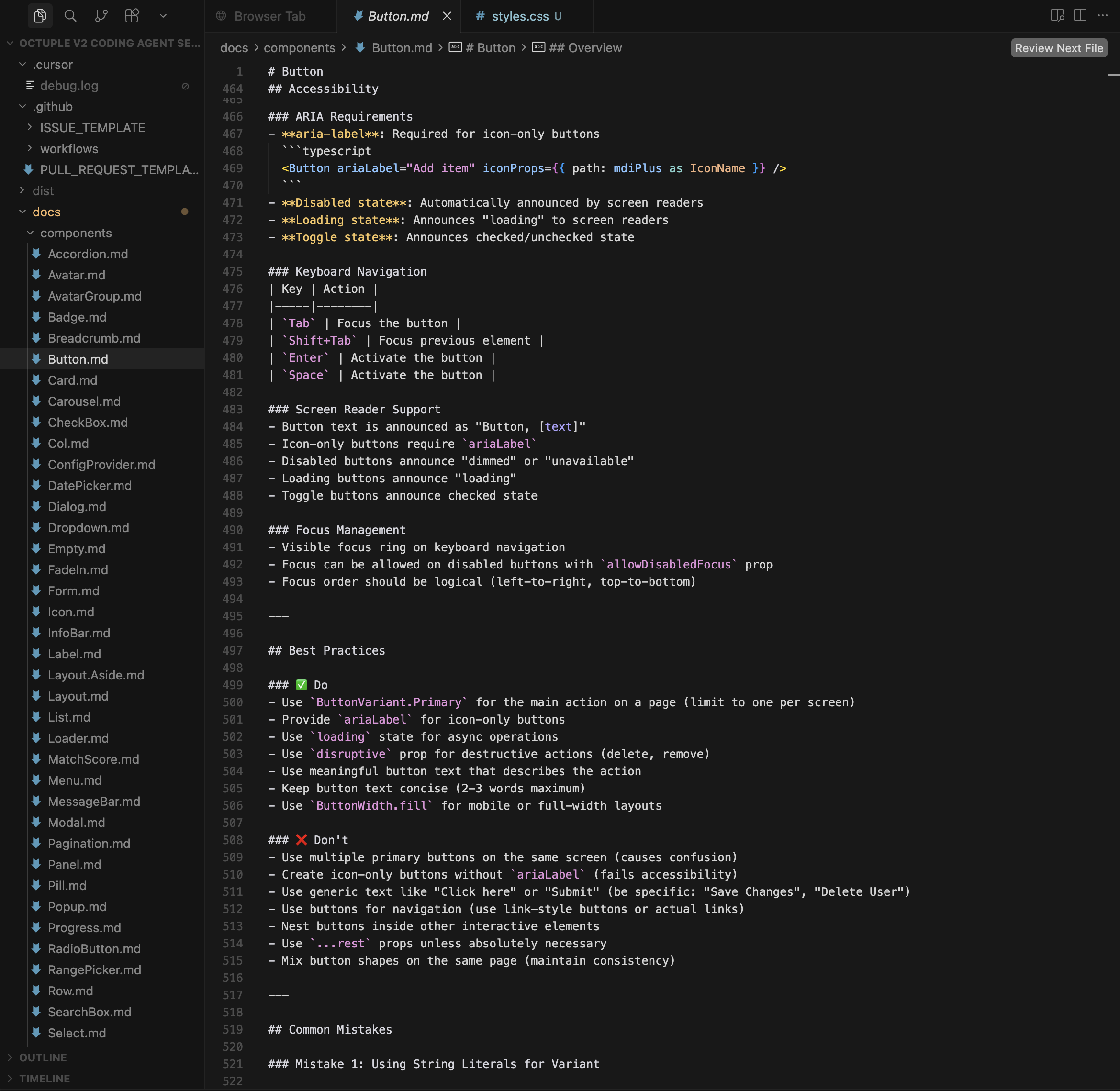 Accessibility, best practices