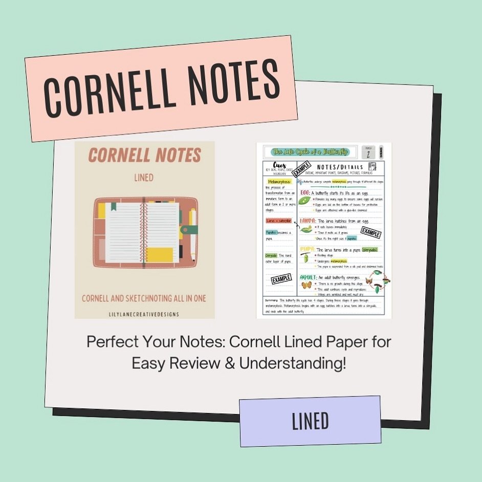 📝 Keep your notes neat and organized with the Lined Cornell Notes Notebook! Perfect for students who love structure and clarity, this version helps you stay on top of your studies with clean, easy-to-read lines. Elevate your note-taking game today! 