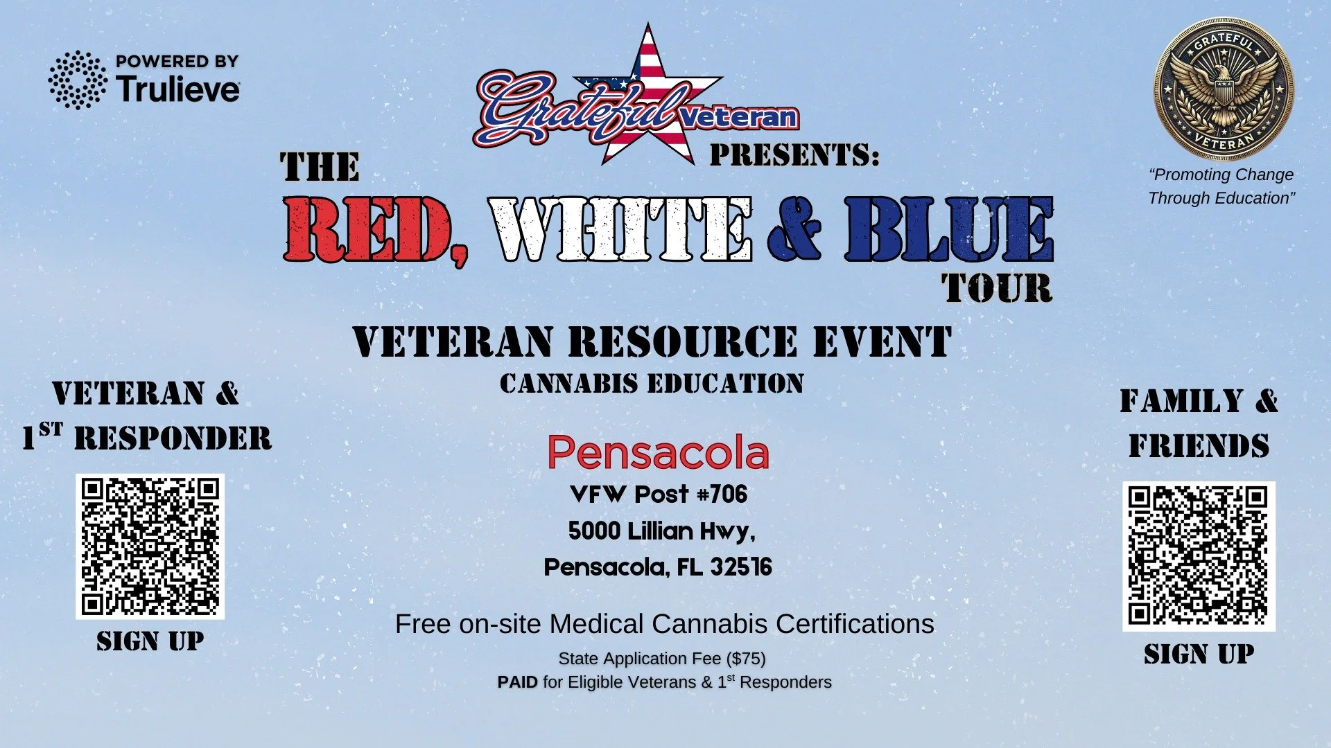 Red, White, &amp; Blue Tour with Grateful Veterans - FREE Doc Visits for Veterans and Families