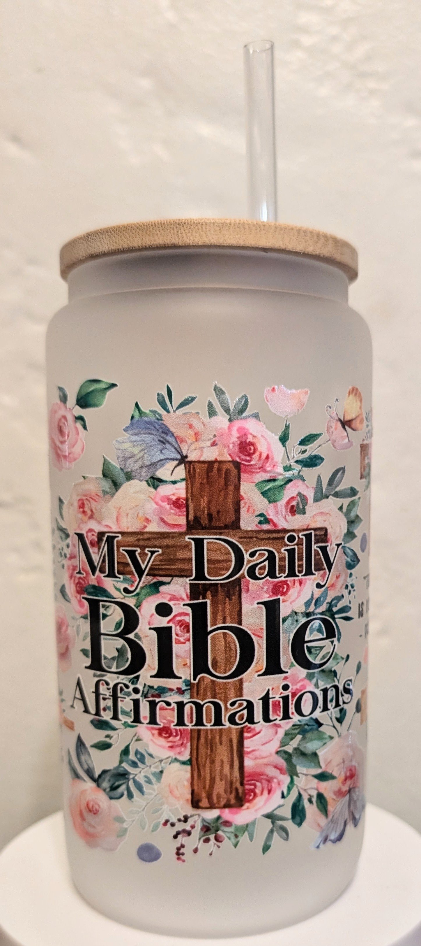 16 oz Glass Cup (no glitter/solution)