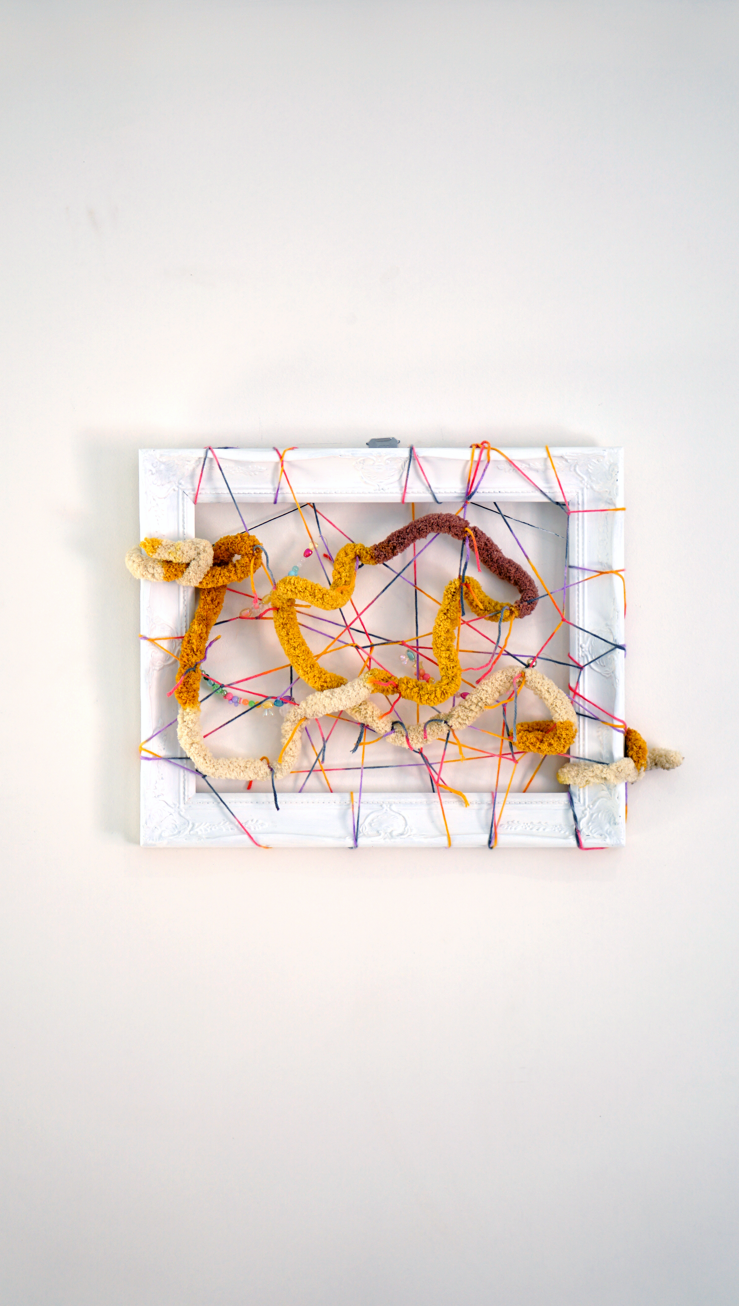 Soft beast, maybe – maybe not, 2025
Mixed media on found frame
