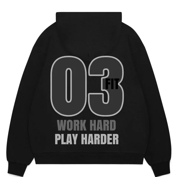 03 Fit Black Hoodie - Grey