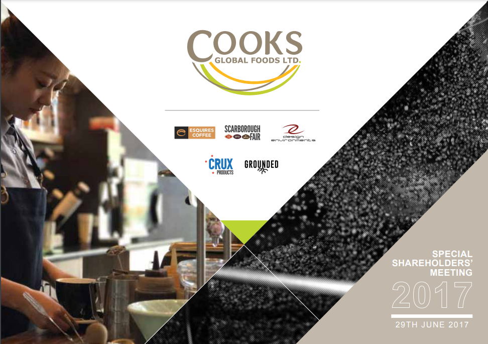 Cooks Global Foods held a special meeting of shareholders