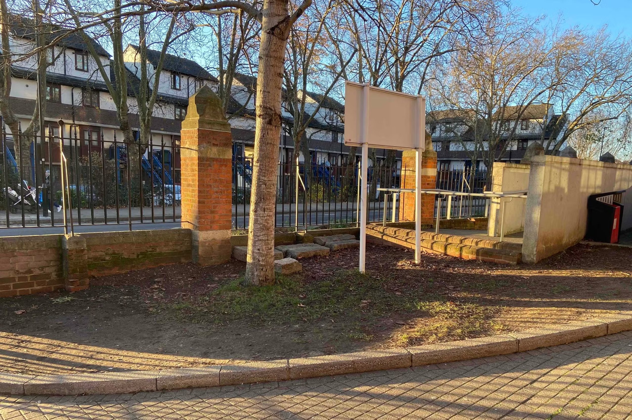 Designated area for a Clean Air Hedge, planned to reduce pollution and support biodiversity.
