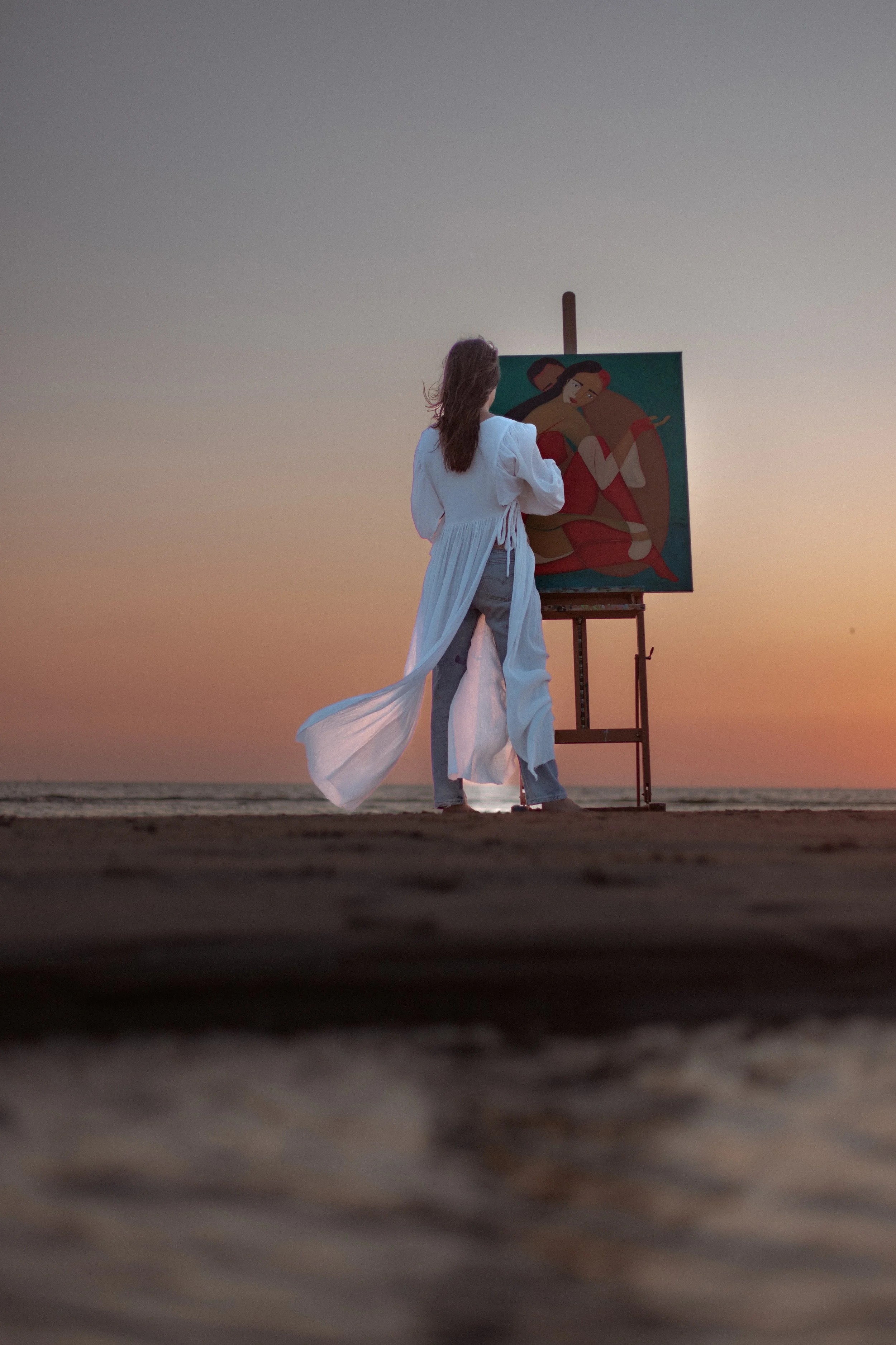 Brandingshoot door Ara Schrijvers - Anne Mei Poppe in IJmuiden strand. 