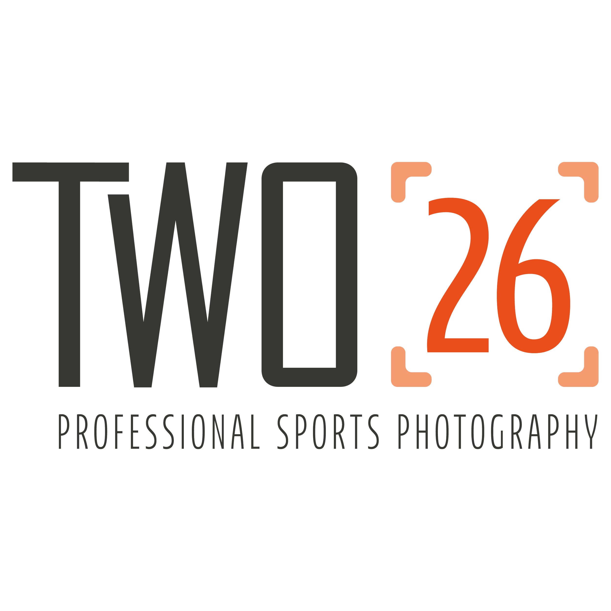 Logo with the text "TVI" in black and gray, a stylized orange number 6, and the words "Professional Sports Photography" in gray.