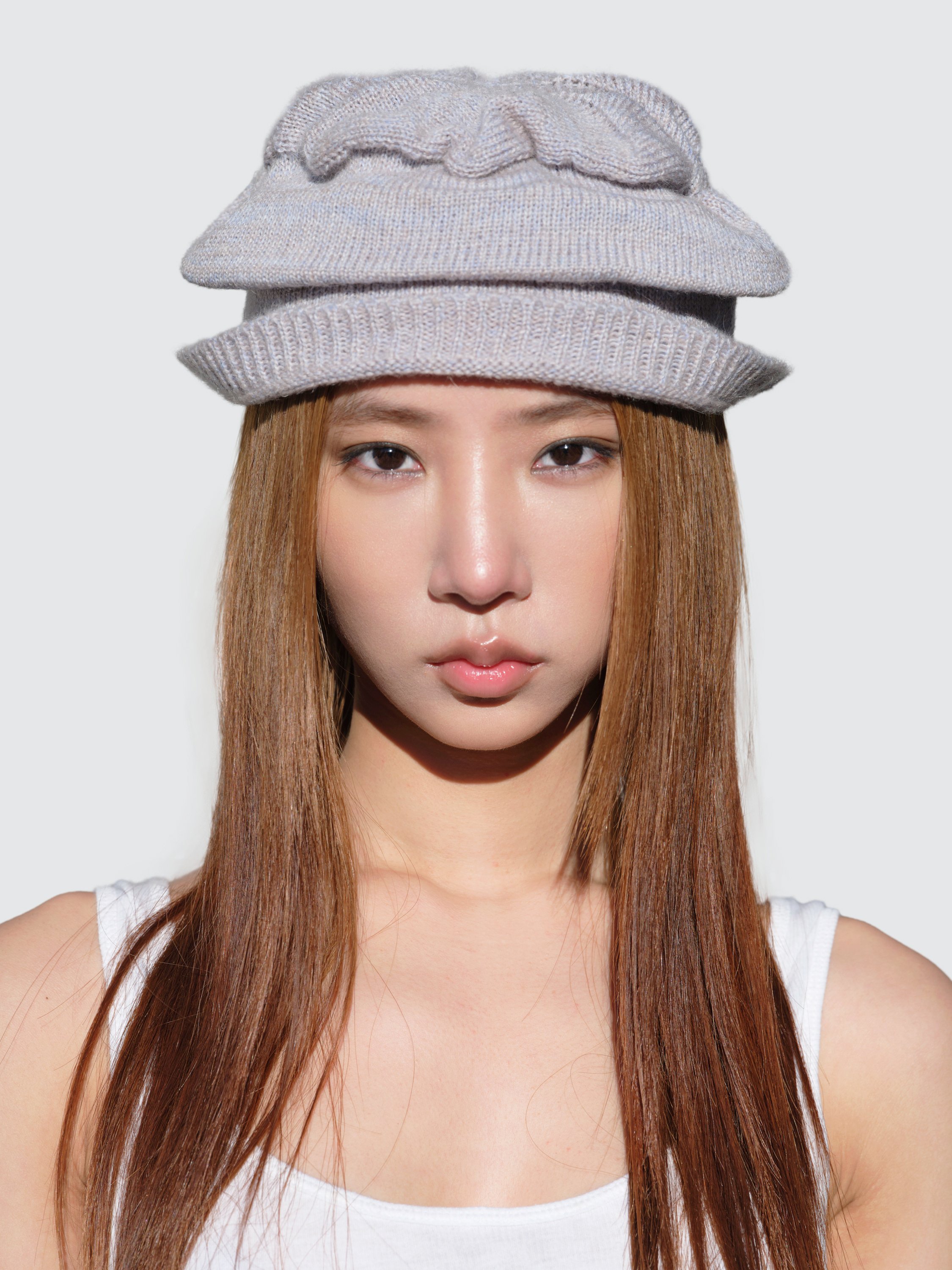 Beret Beanie - Light Grey
