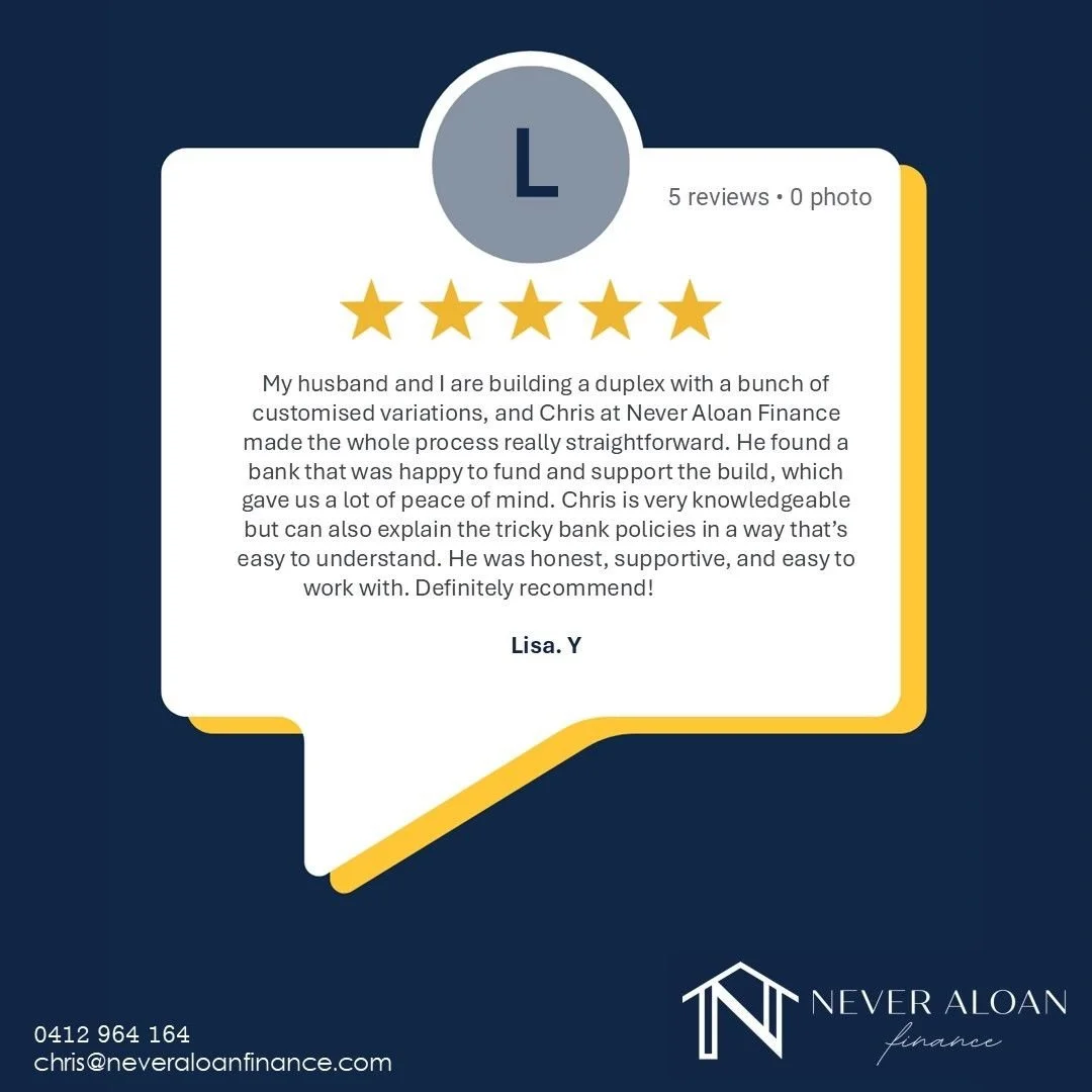 Building a custom home or duplex can feel overwhelming, but it doesn&rsquo;t have to be. 🏡

We helped Lisa and her husband secure finance for their duplex build, navigating complex bank policies and ensuring a smooth, stress-free process from start 