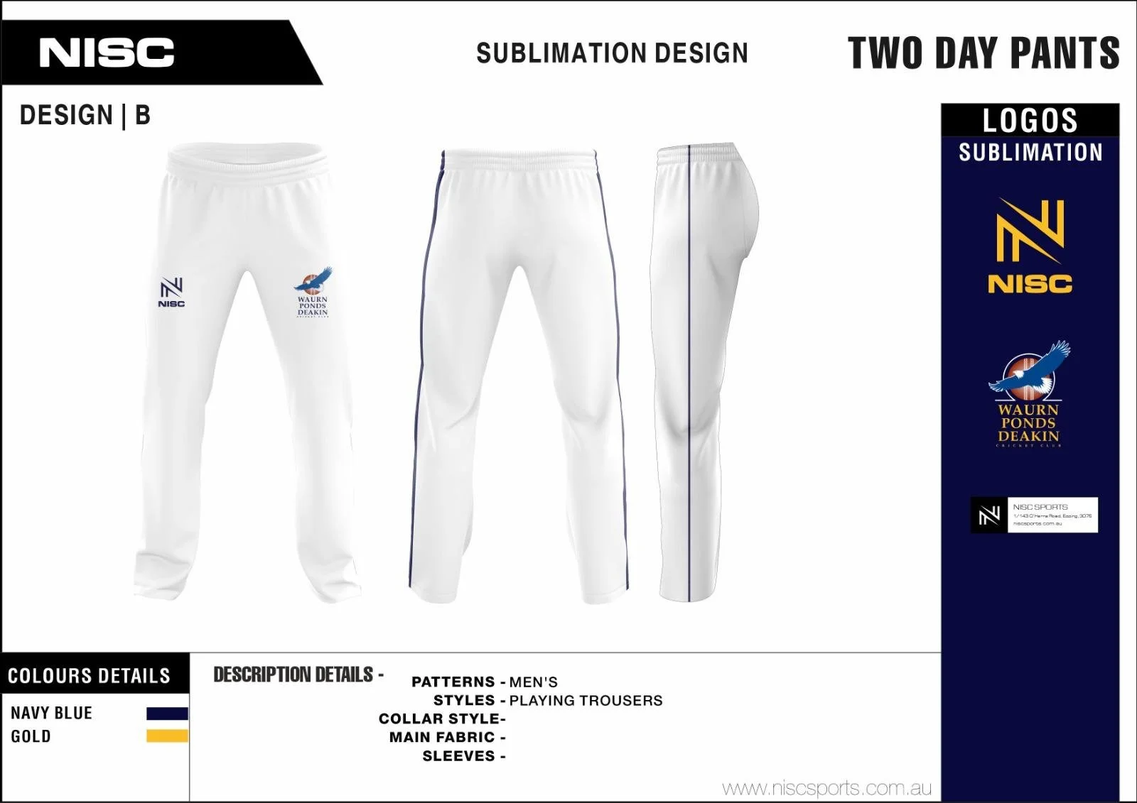 Waurn Ponds Deakin Cc Two Day Pants