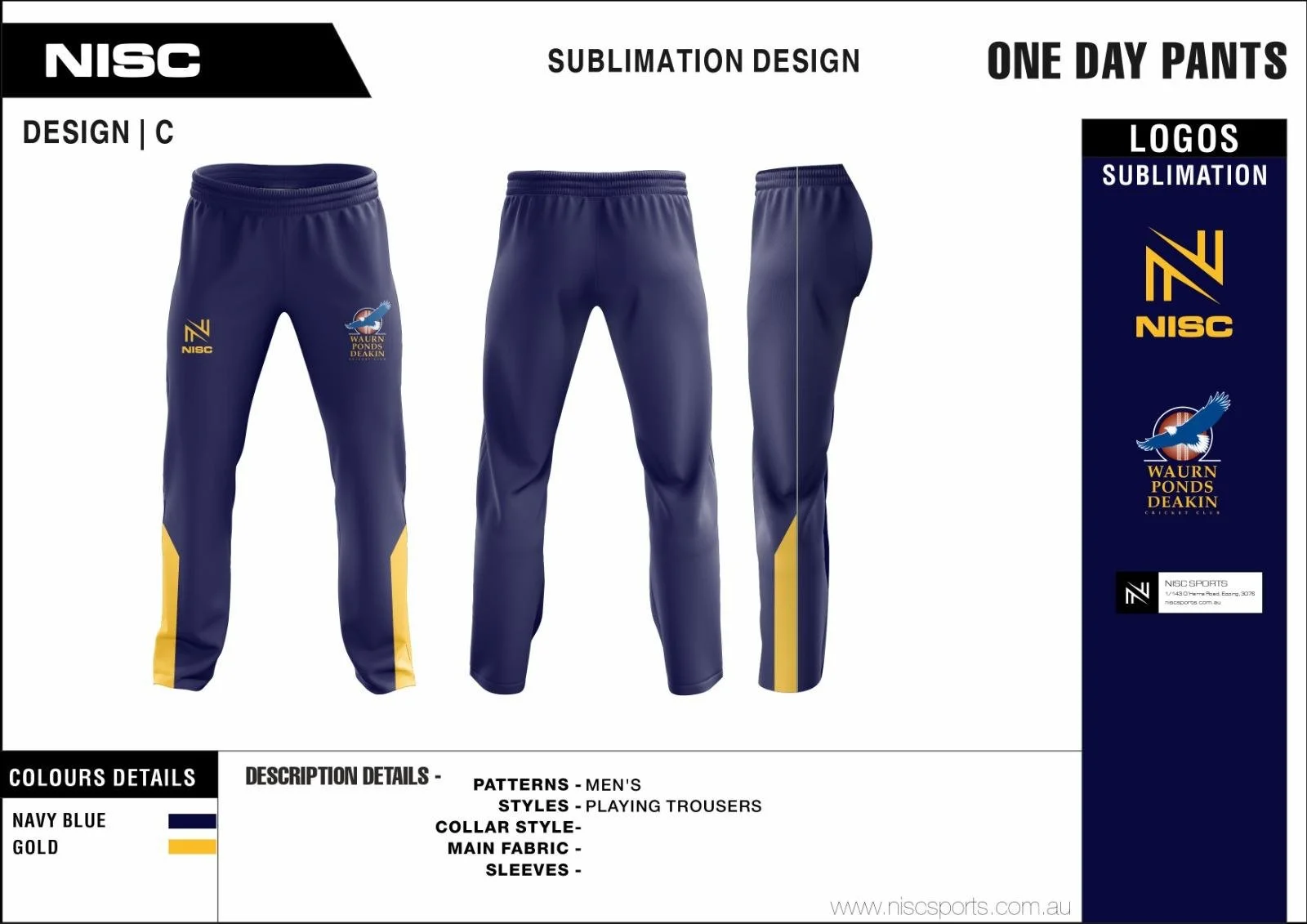 Waurn Ponds Deakin Cc One Day Pants