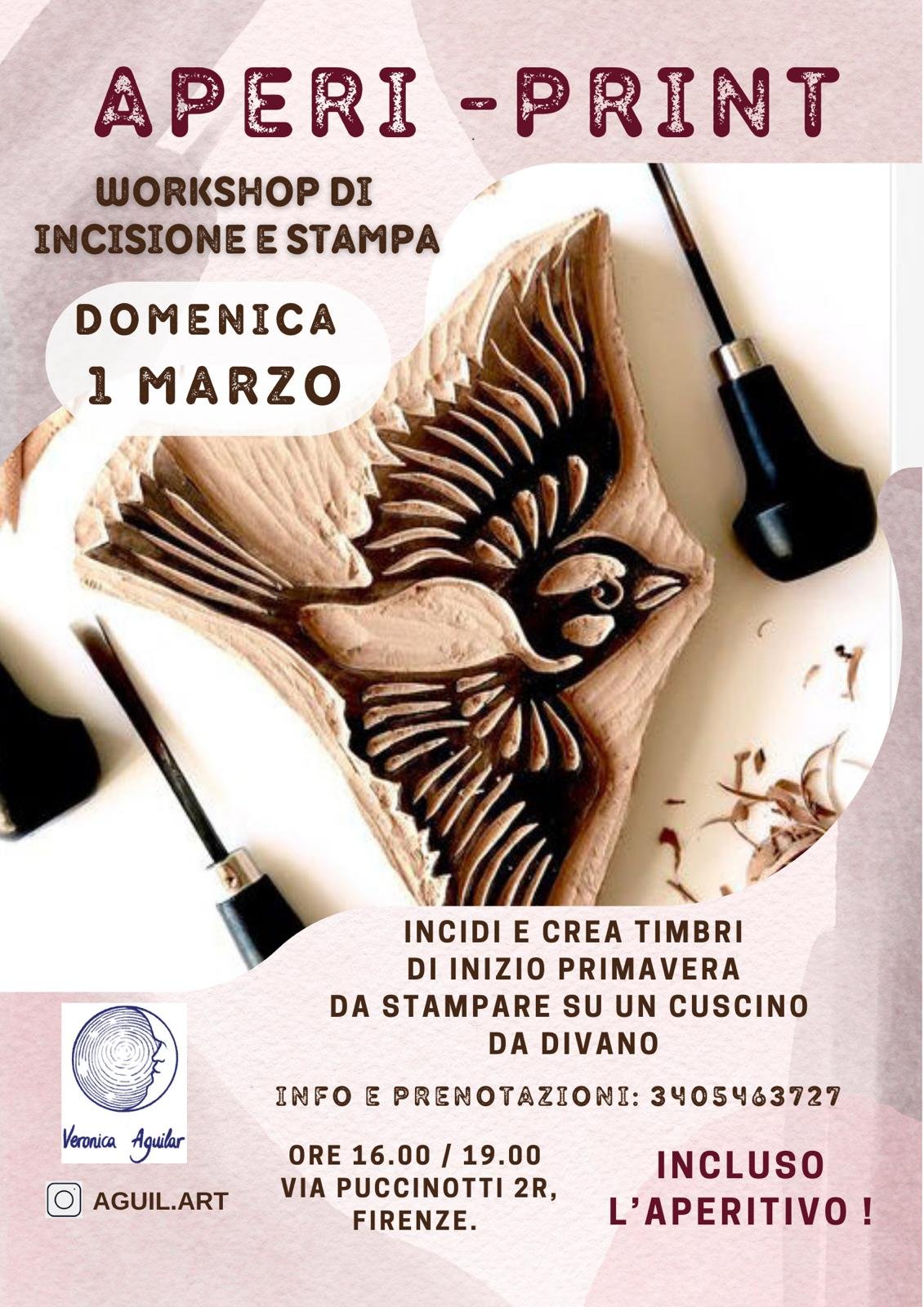 Workshop di incisione e stampa su stoffa: “Aperi-print”