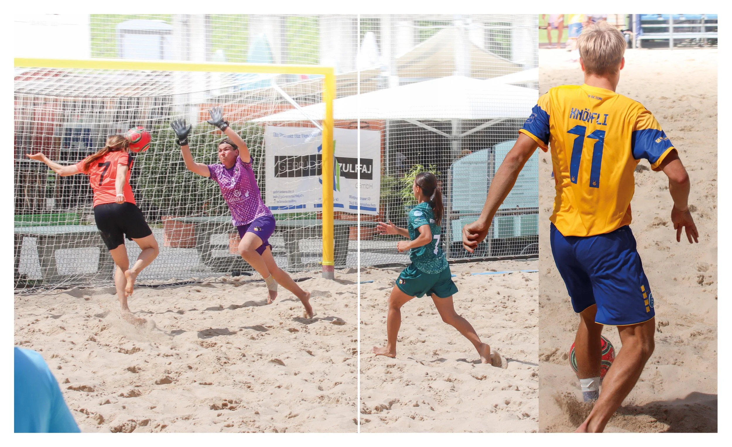 Instagram Post der Swiss Beach Soccer Legaue. Bildcombo SBSL-Spiele.