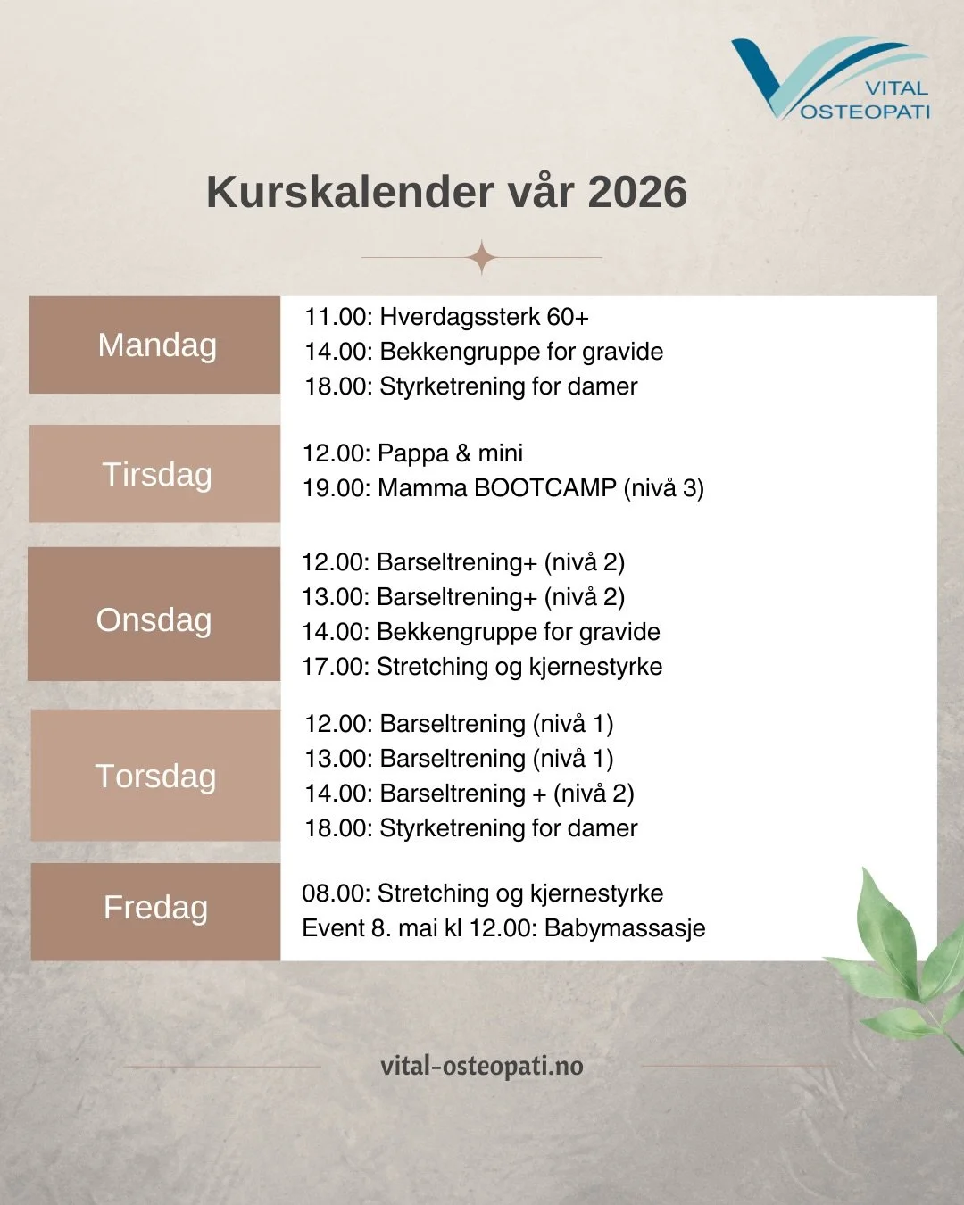 Kursp&aring;melding v&aring;ren 2026 er &aring;pen🌟

Vi gleder oss til enda en sesong med sm&aring;, eksklusive treningsgrupper hvor du f&aring;r tett oppf&oslash;lging, h&oslash;y faglig kvalitet og et rom fylt av varme og nysgjerrighet.

NYHETER e