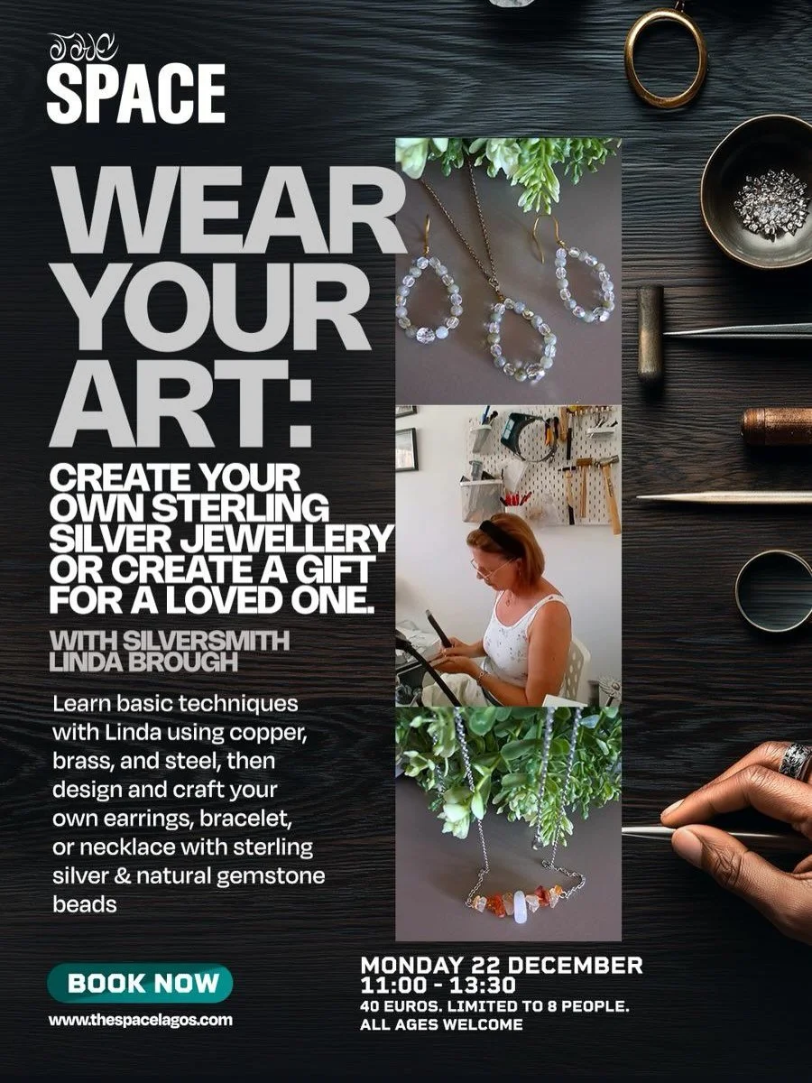 Last workshops of 2025: a gorgeous present to yourself, for a loved one or to do together with friends / family. Limited spaces ❤️

⭐️ WEAR YOUR ART: CREATE YOUR OWN STERLING SILVER JEWELLERY 
WITH SILVERSMITH LINDA BROUGH 
📆 Sunday 21 / Monday 22 D