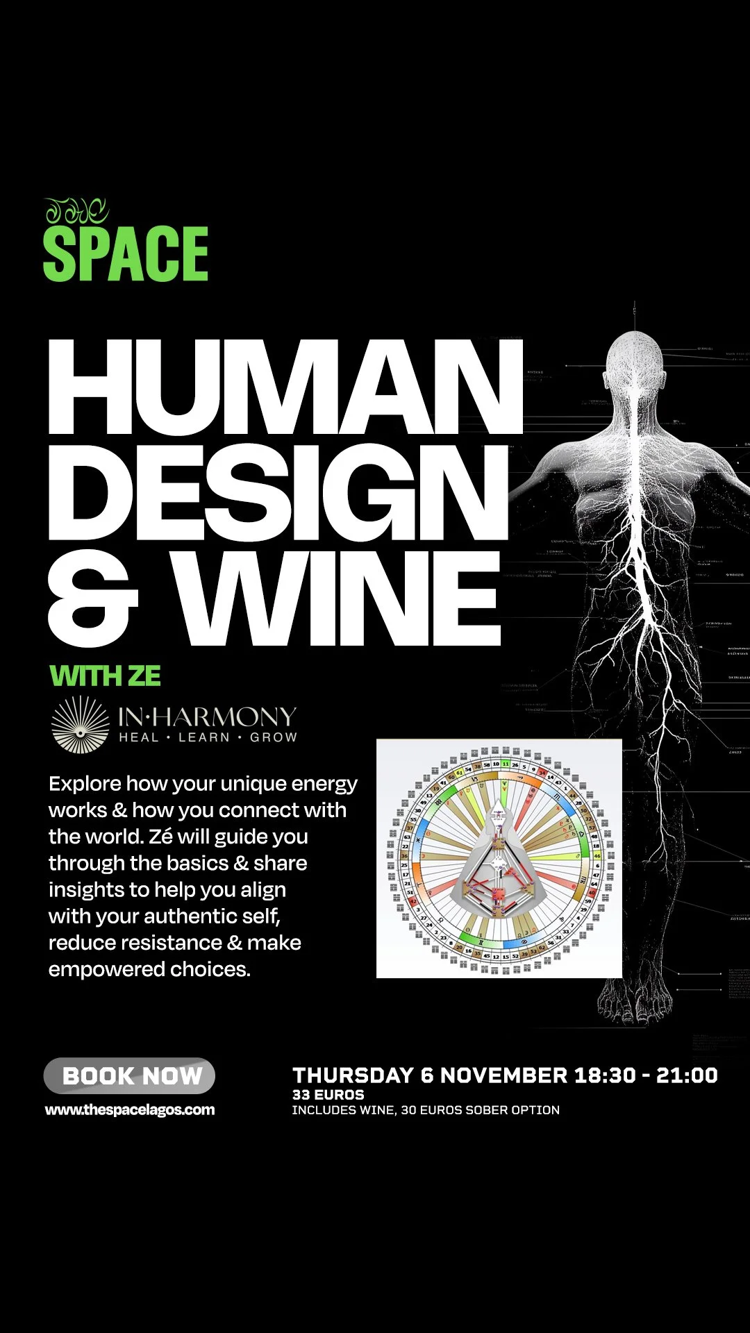 HUMAN DESIGN & WINE THURS 6 NOV 18:30 - 21:00