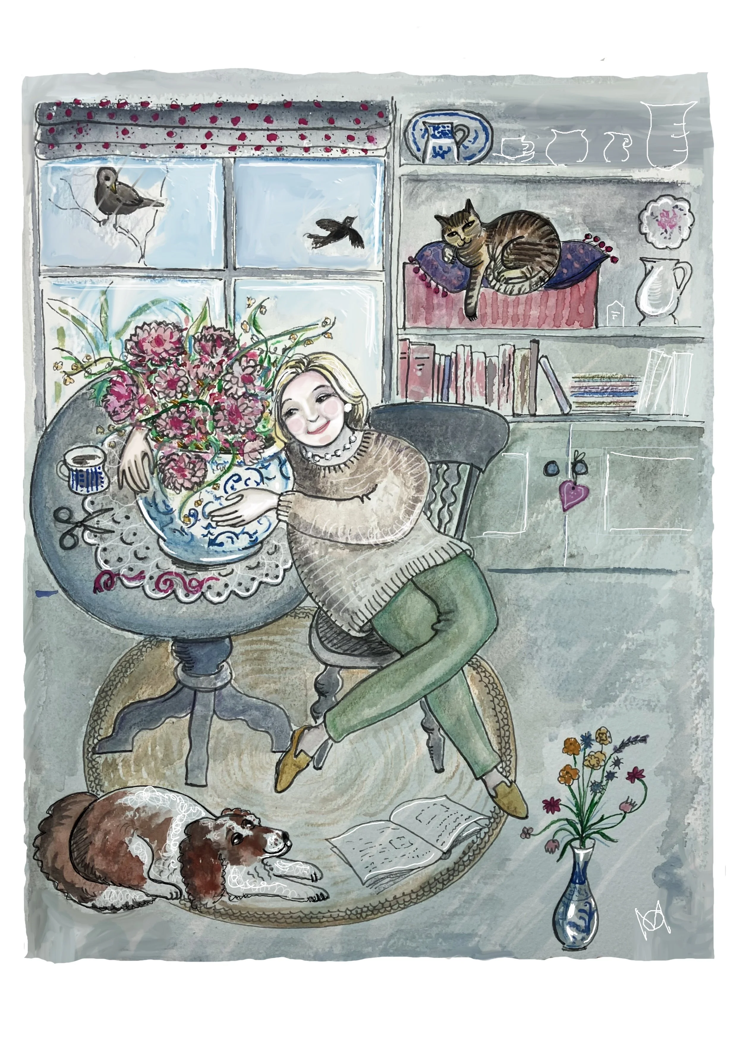 Home Office: gouache and digital imaging