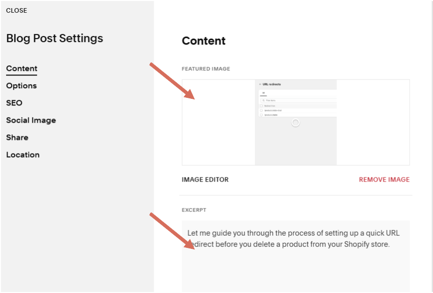 SEO Checklist Blog post settings featured image
