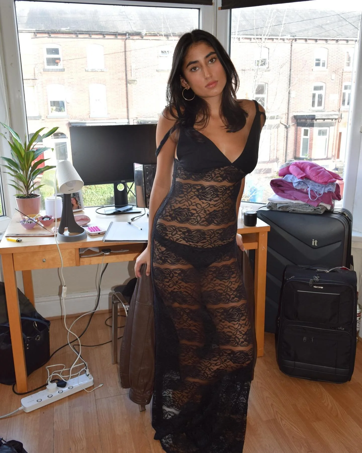🖤The Laci Dress! 🖤❤️Loungewear or Eveningwear? ❤️Available now at SAXISTORE.COM  Model: @larnakg  #loungewear #lace
