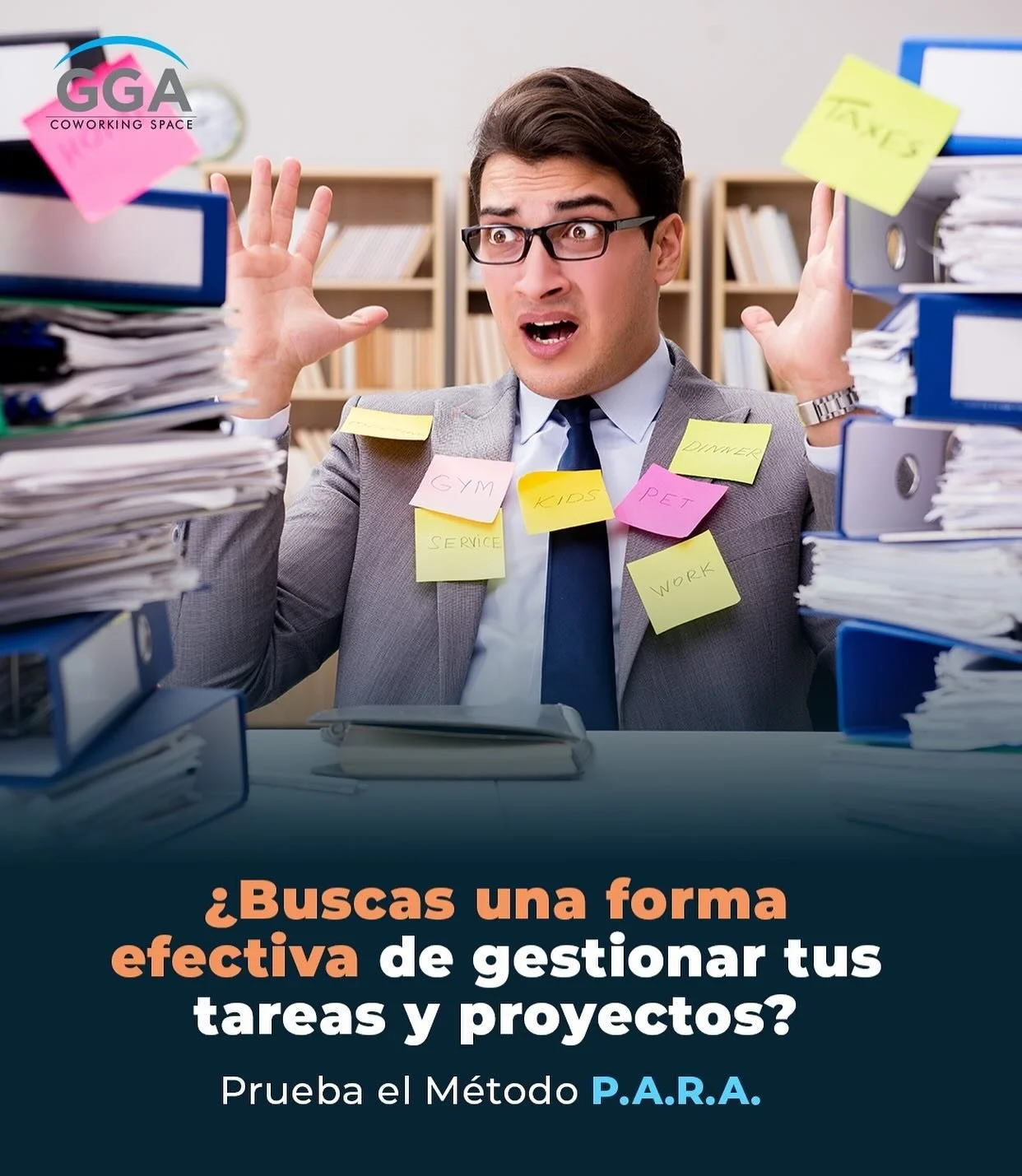 Prueba el M&eacute;todo PARA:
P - Planifica: Establece objetivos claros, define los pasos a seguir y programa tus actividades.
A - Act&uacute;a: Lleva a cabo tus planes con determinaci&oacute;n y enfoque.
R - Revisa: Analiza tus avances, identifica &
