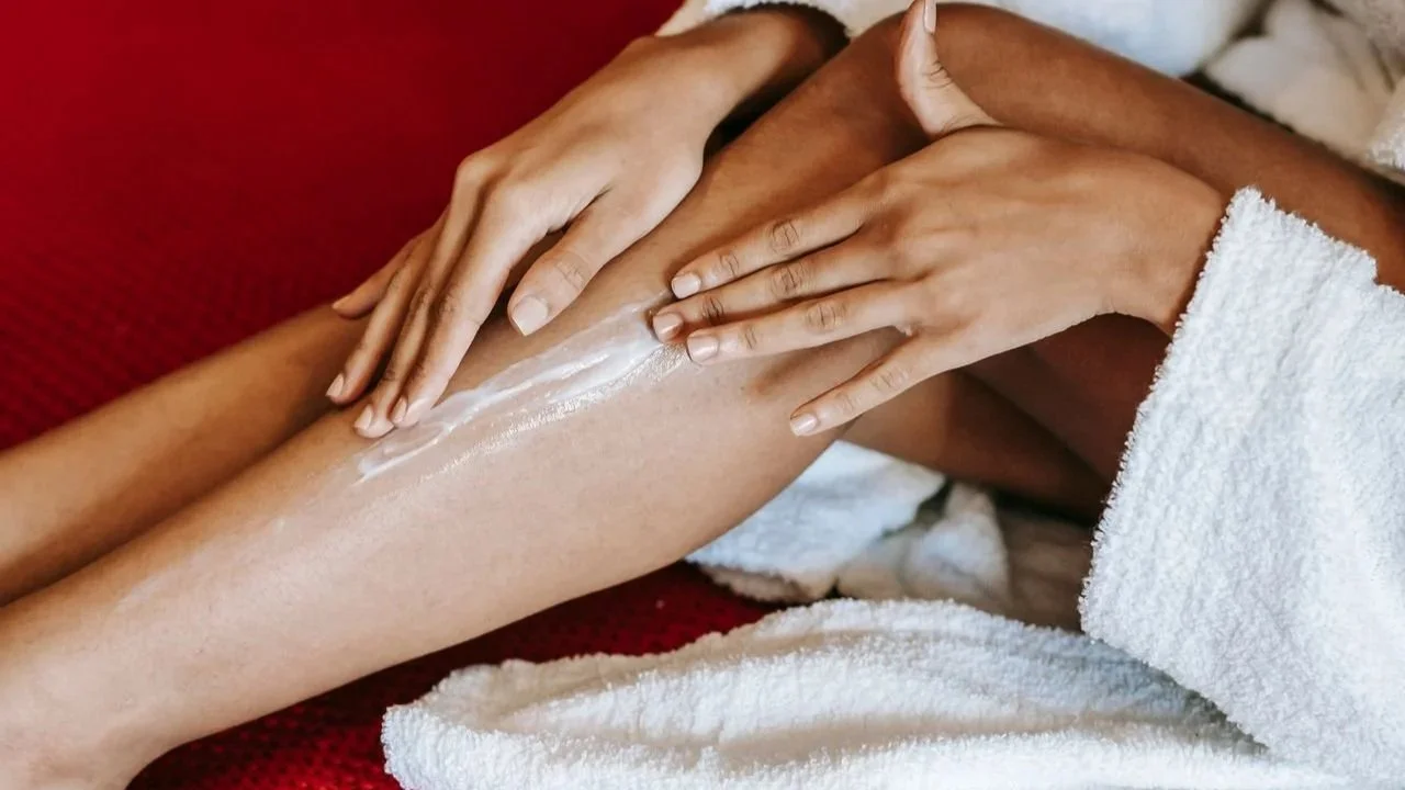 Applying moisturizer