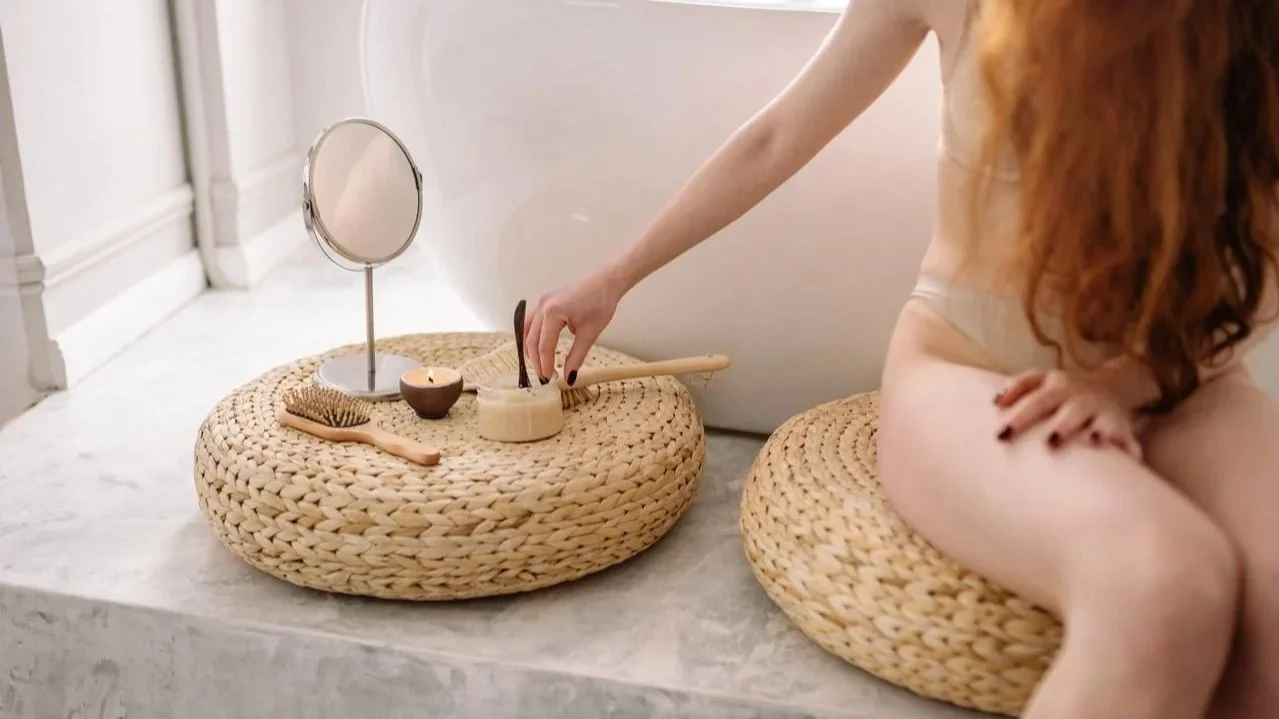 Woman taking care of her skin.