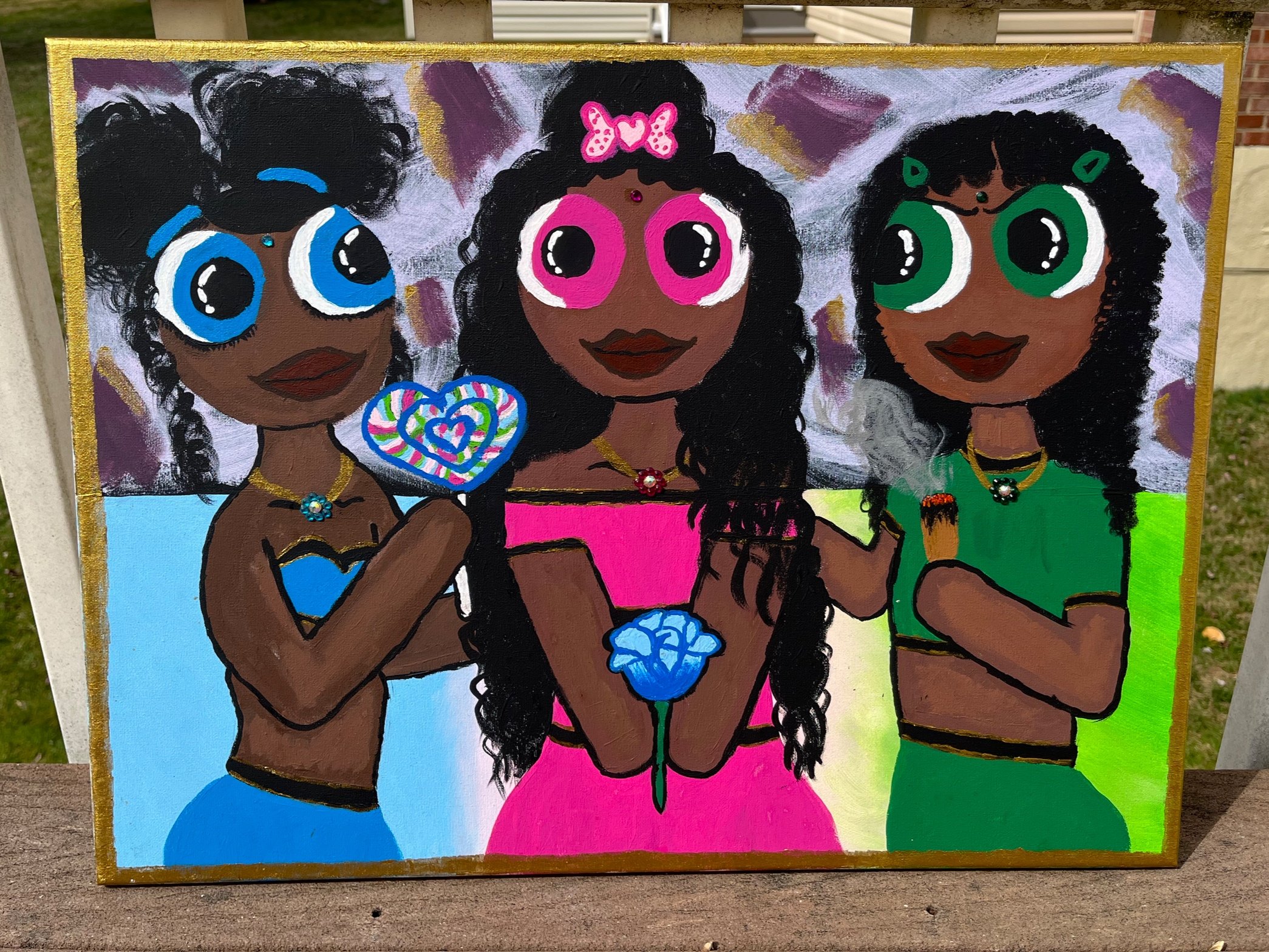 "Melanin Power"
I just wanted to create an older, melanated version of The Power Puff Girls.