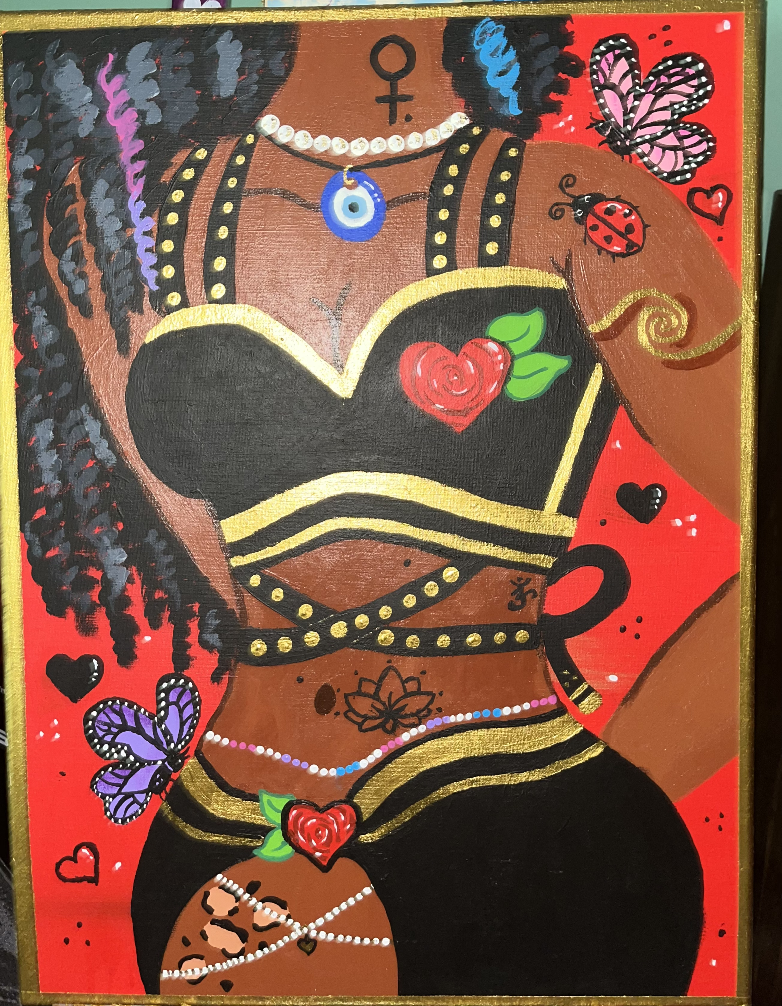 I call her "HerShey" This is feminine melanated beauty. From the curves, skin, glow, to the gentleness. This piece embodies what I envision as such. Head turners.