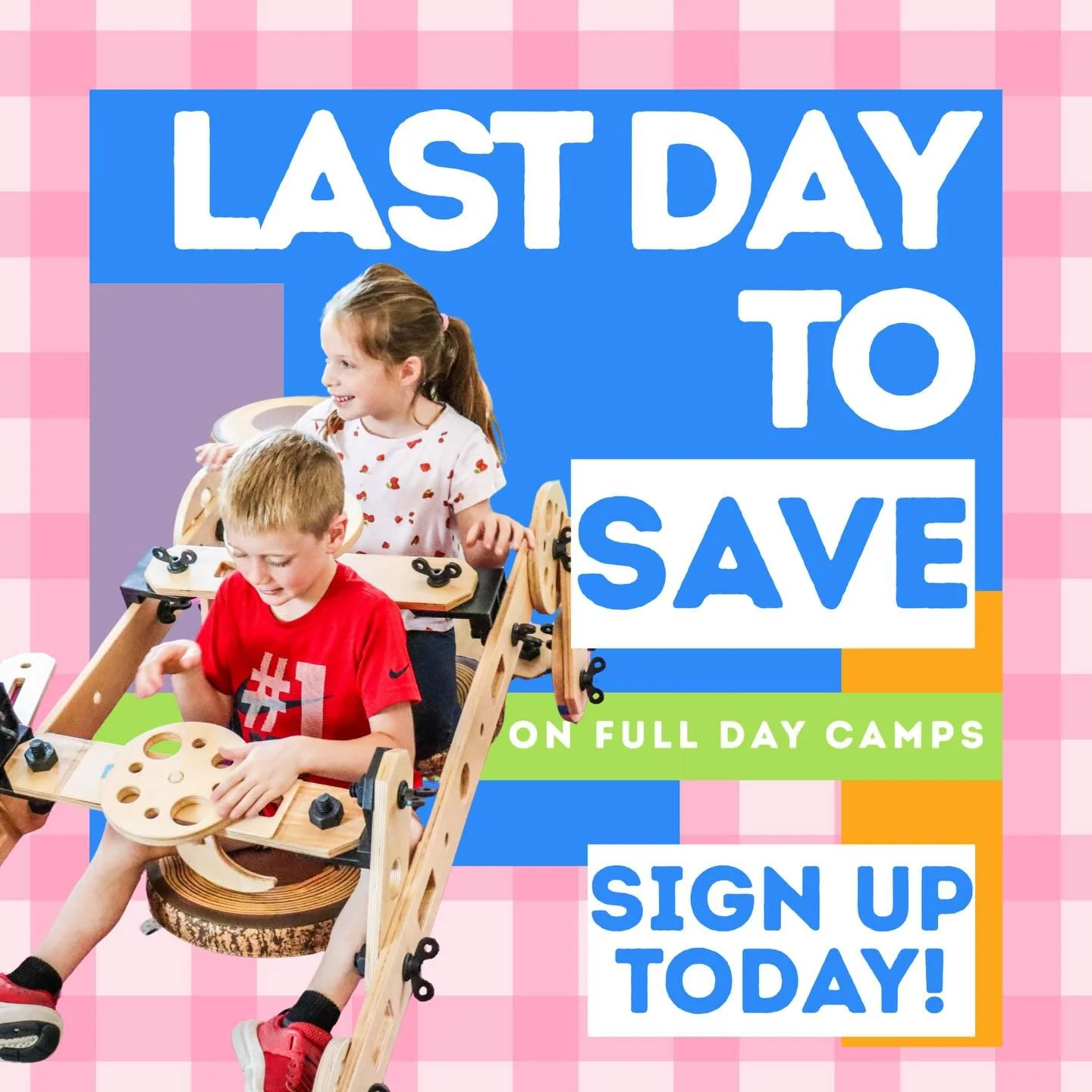 DON'T MISS out on BIG SAVINGS! 
Last Day to save on FULL DAY camps for the 2026 camp season! 
-
Link in bio for more information!