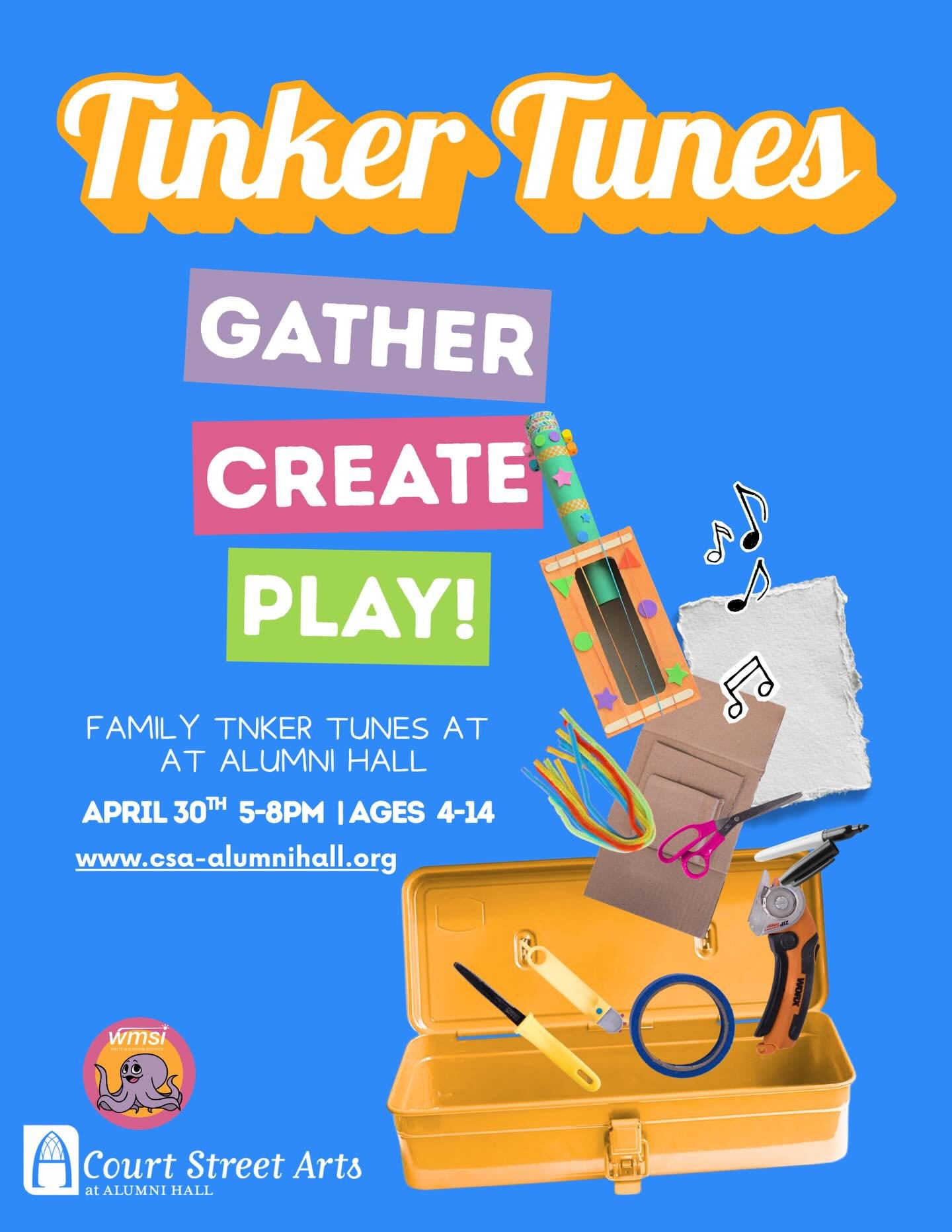 CALLING ALL CREATORS 
-
Don't miss out on this opportunity to create with our friends over at @csa_alumnihall 
-
Join us for musical instrument making THURSDAY APRIL 30th!