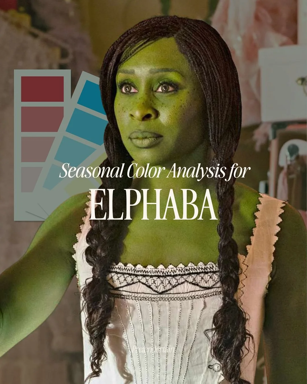 If Elphaba had her colors done, what would we find? 💚 Survey says: Deep Autumn! 🍁

(Yes, even with an &ldquo;unusually and exceedingly peculiar&rdquo; verdigris, the rules of color analysis still apply!) 🤓

✨ The magic of color analysis is that yo