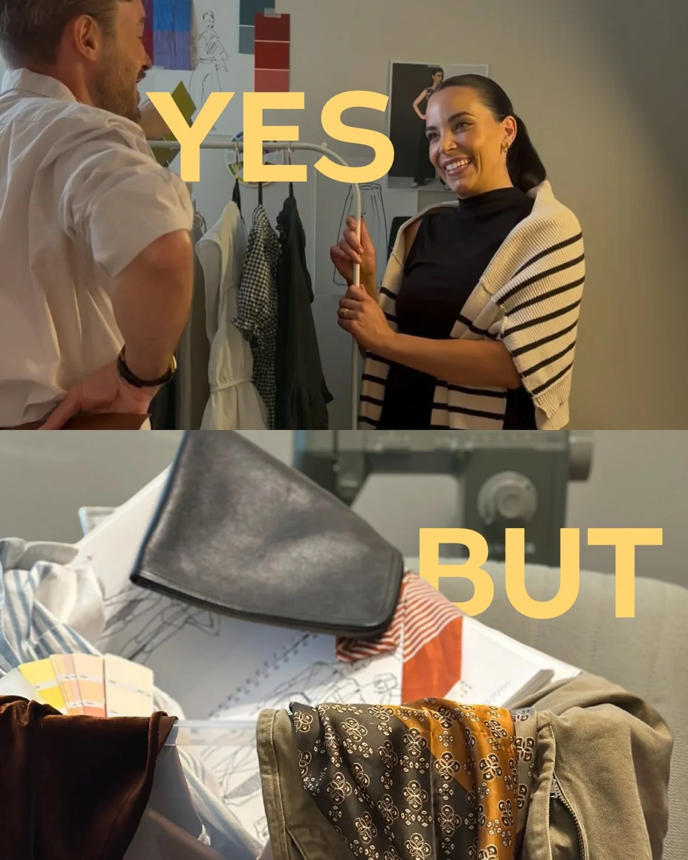 YES: A polished wardrobe. 👔
BUT: My office currently looks like a clothing rack exploded. 😅

Turns out, helping someone simplify their wardrobe sometimes involves making a spectacular mess of mine first!

Mood boards. Fabric swatches. Lookbook page