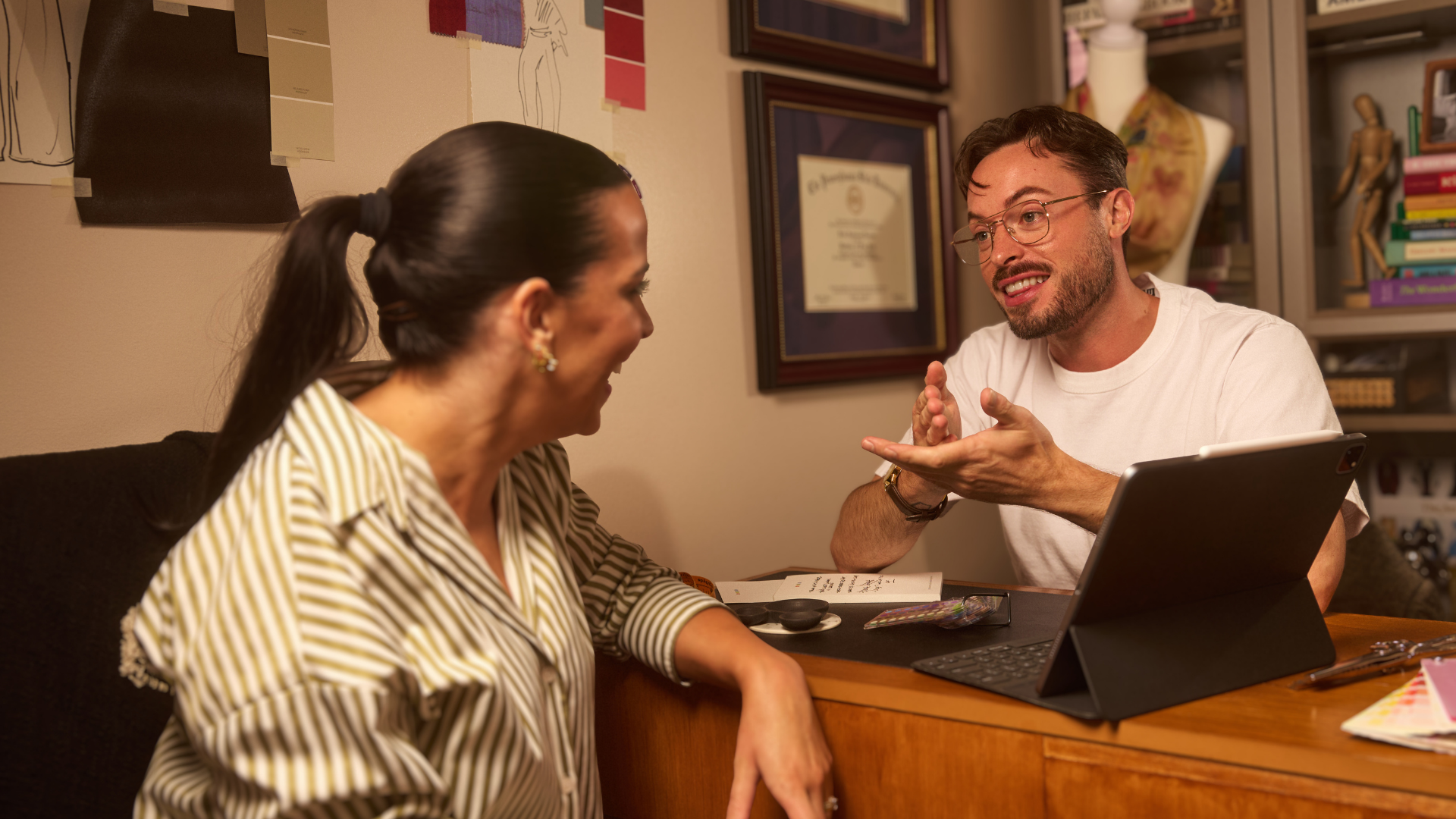 Personal Stylist discussing Wardrobe Planning with a client
