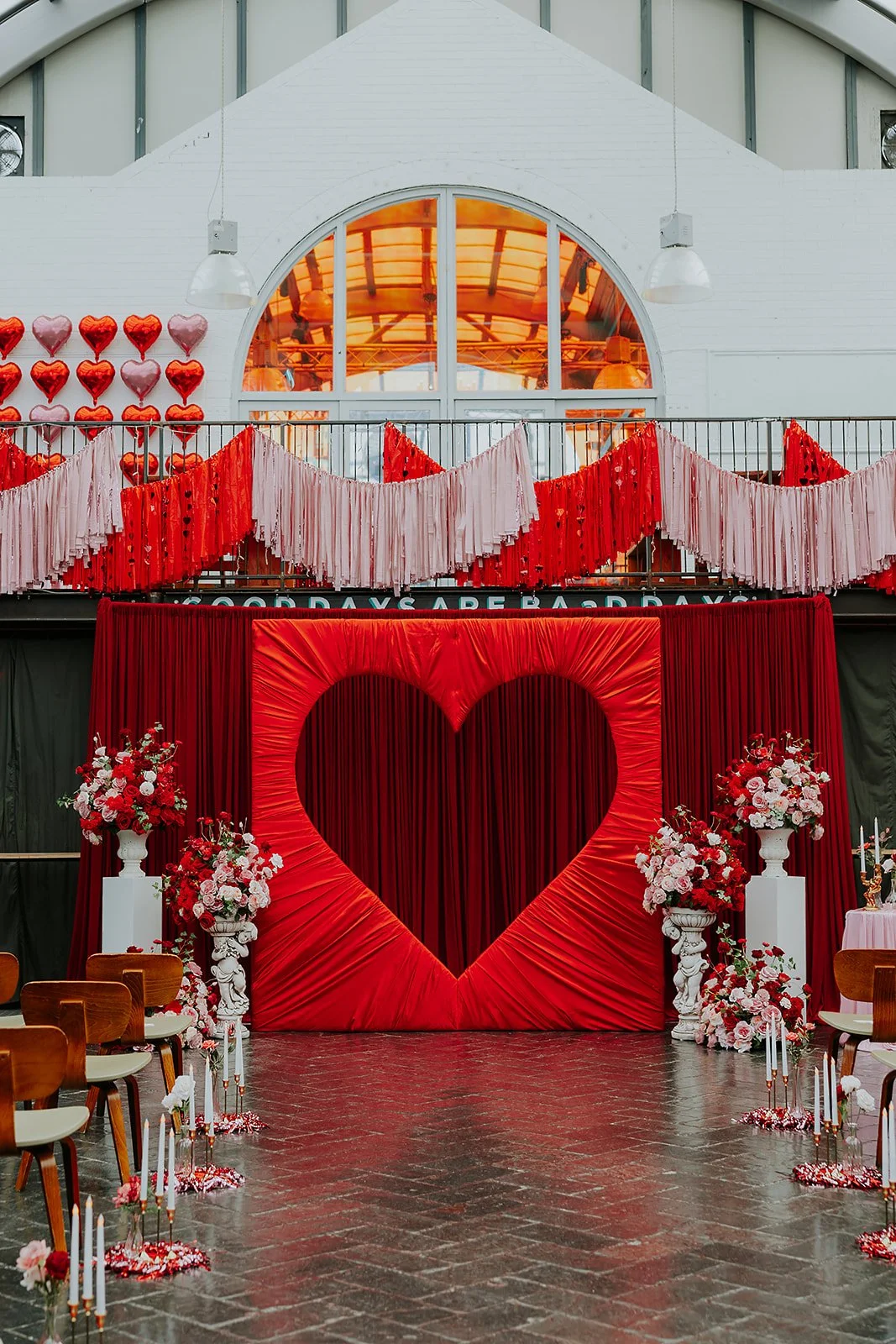 Retro valentines, vegas style wedding designed by Cherry on Pop events at BAaD in Glasgow