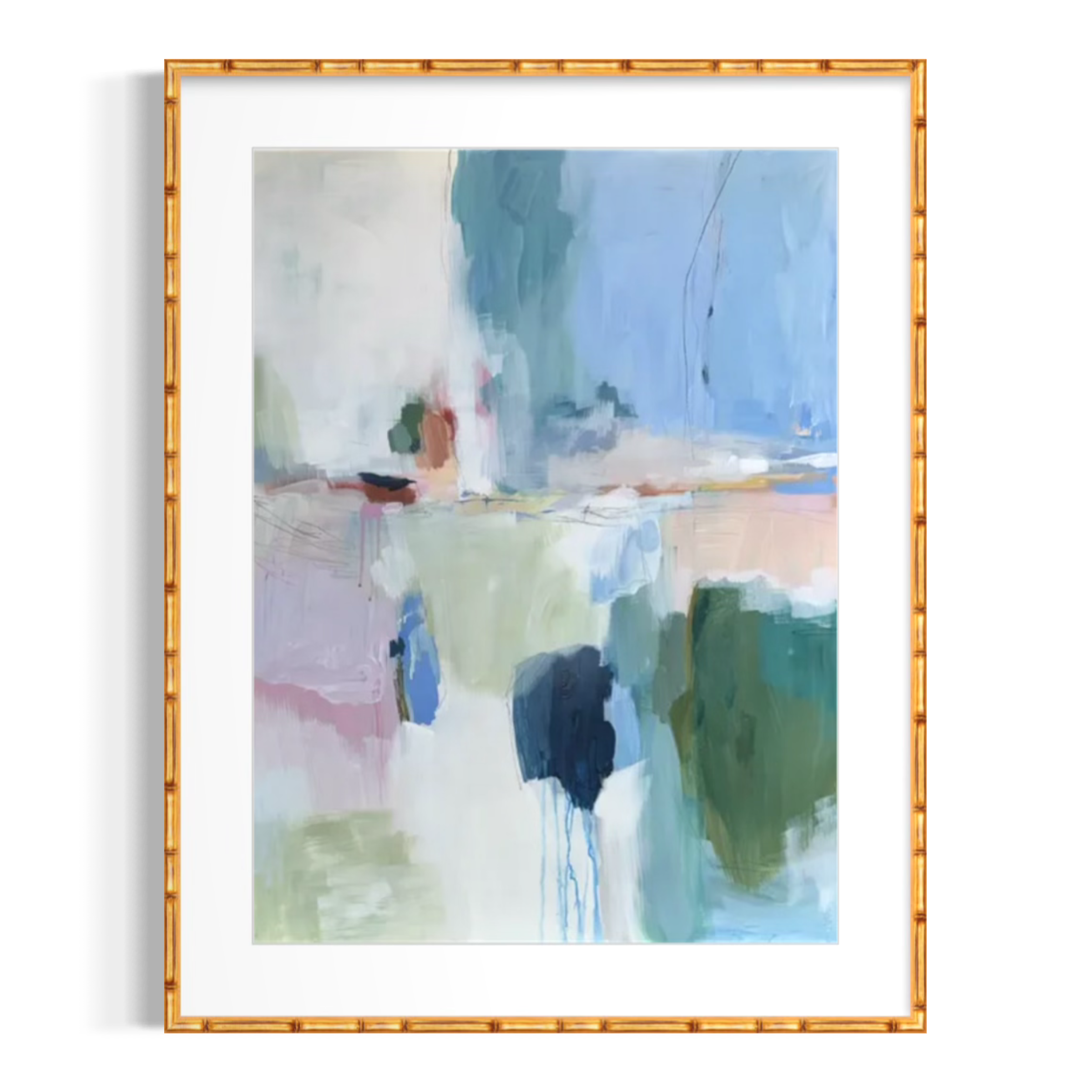 Field Notes in Blue No. 2 (22x30 painting, matted and framed) - Original Painting