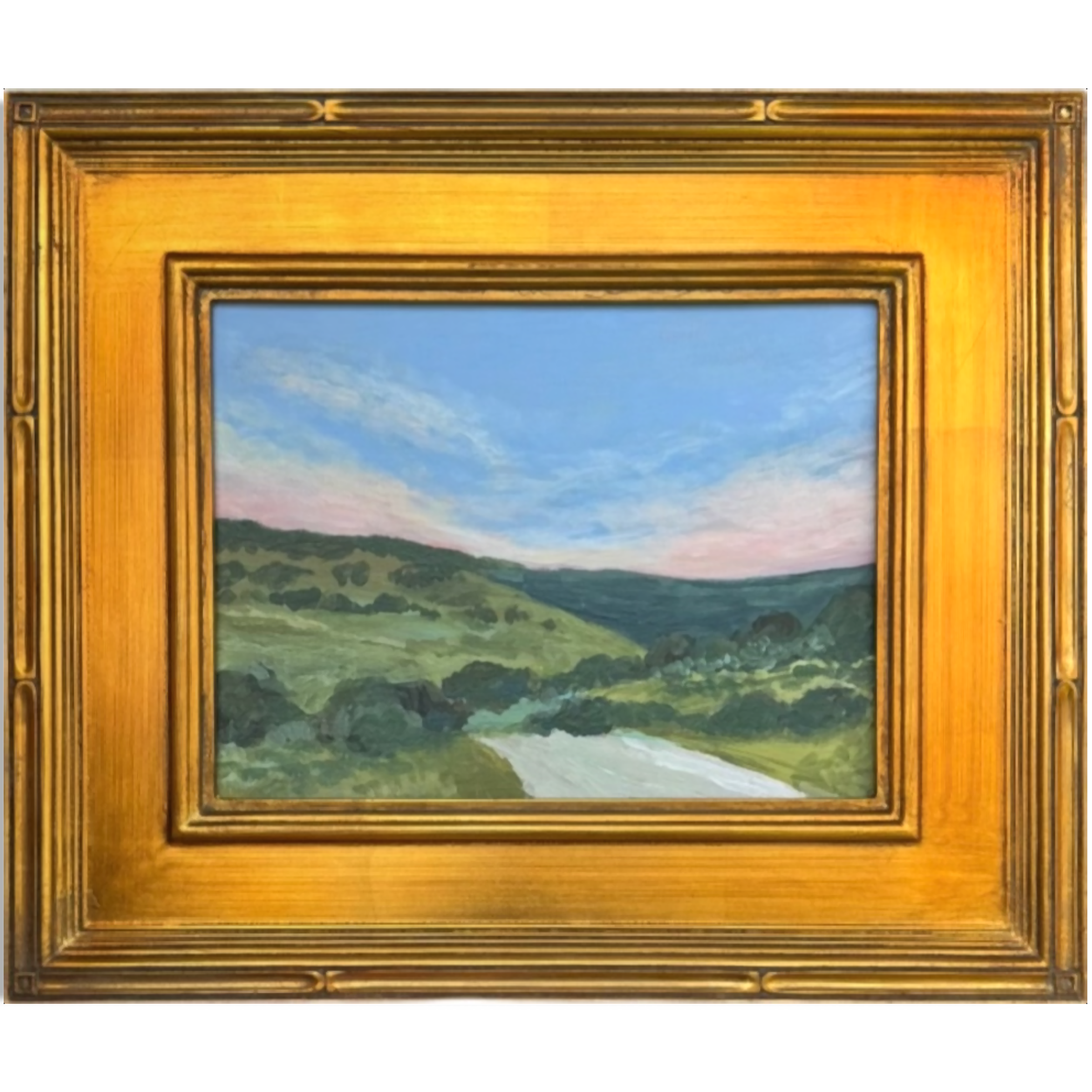 “The Road Home Was Golden” - 18 x 15 - Framed Original Painting