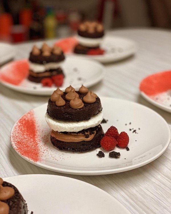 Chocolate Cake Ice Cream Sandwich with Espresso Buttercream