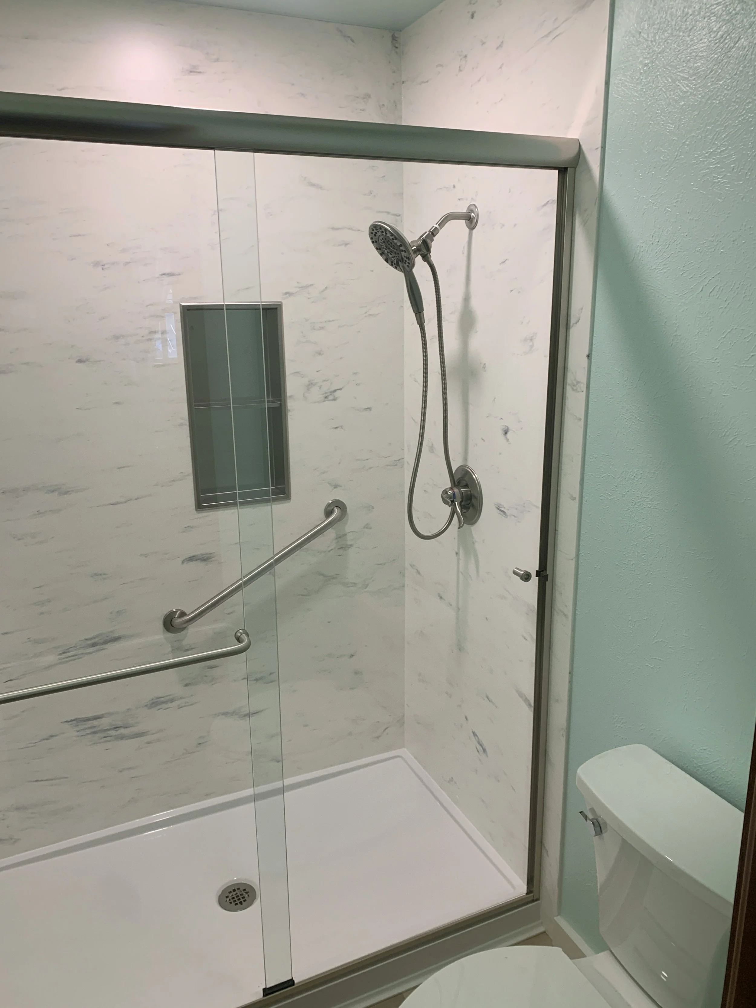 ADA bathroom grab bar installation for aging in place accessibility in Lafayette, CO