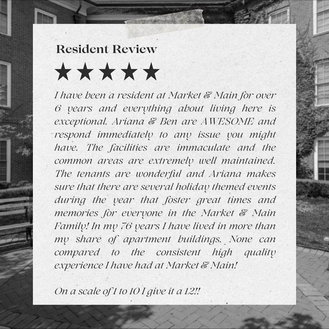 Happy residents, happy community. Welcome home to Market &amp; Main. #marketandmainliving