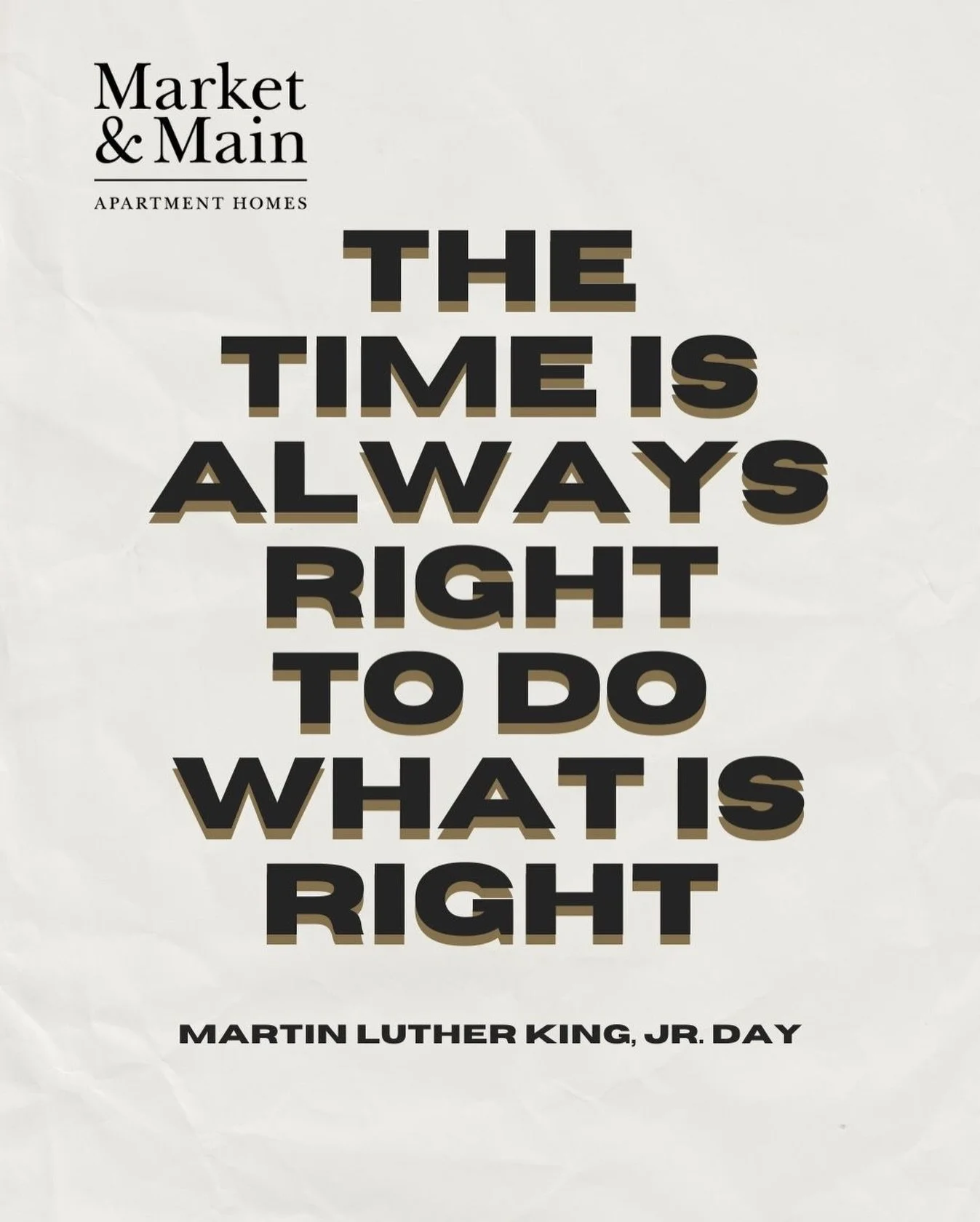 A reminder to lead with kindness, respect, and purpose, and to build a community where everyone feels at home. #livemarketandmain