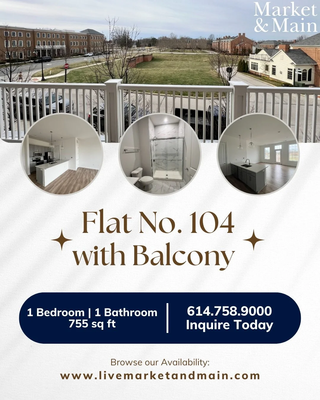 Flat No. 104 ✨with Balcony✨ available April 9, 2026 - Located on the second floor, this 1 bed, 1 bath stunner brings 755 sq ft of bright, stylish space to call your own. Modern appliances, sleek finishes, and your own private large balcony for a litt