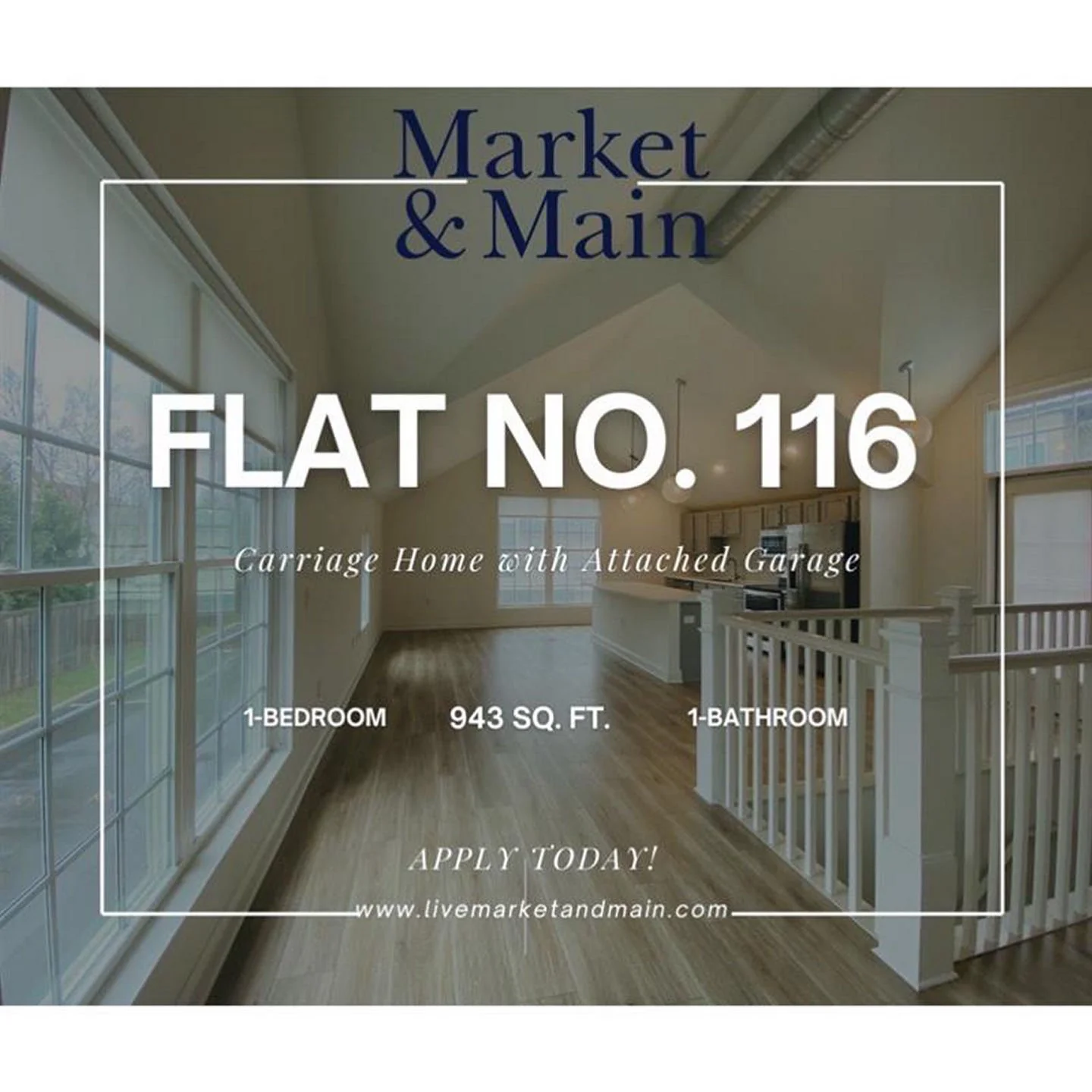 Flat No. 116 🔑  Skip the shared hallways - this 1-bedroom | 1-bathroom carriage home gives you your own space with a balcony and an attached garage to top it off. ✨️

Apply now before it's claimed! 🤩

#LiveMarketAndMain #CarriageHome #LuxuryLiving 