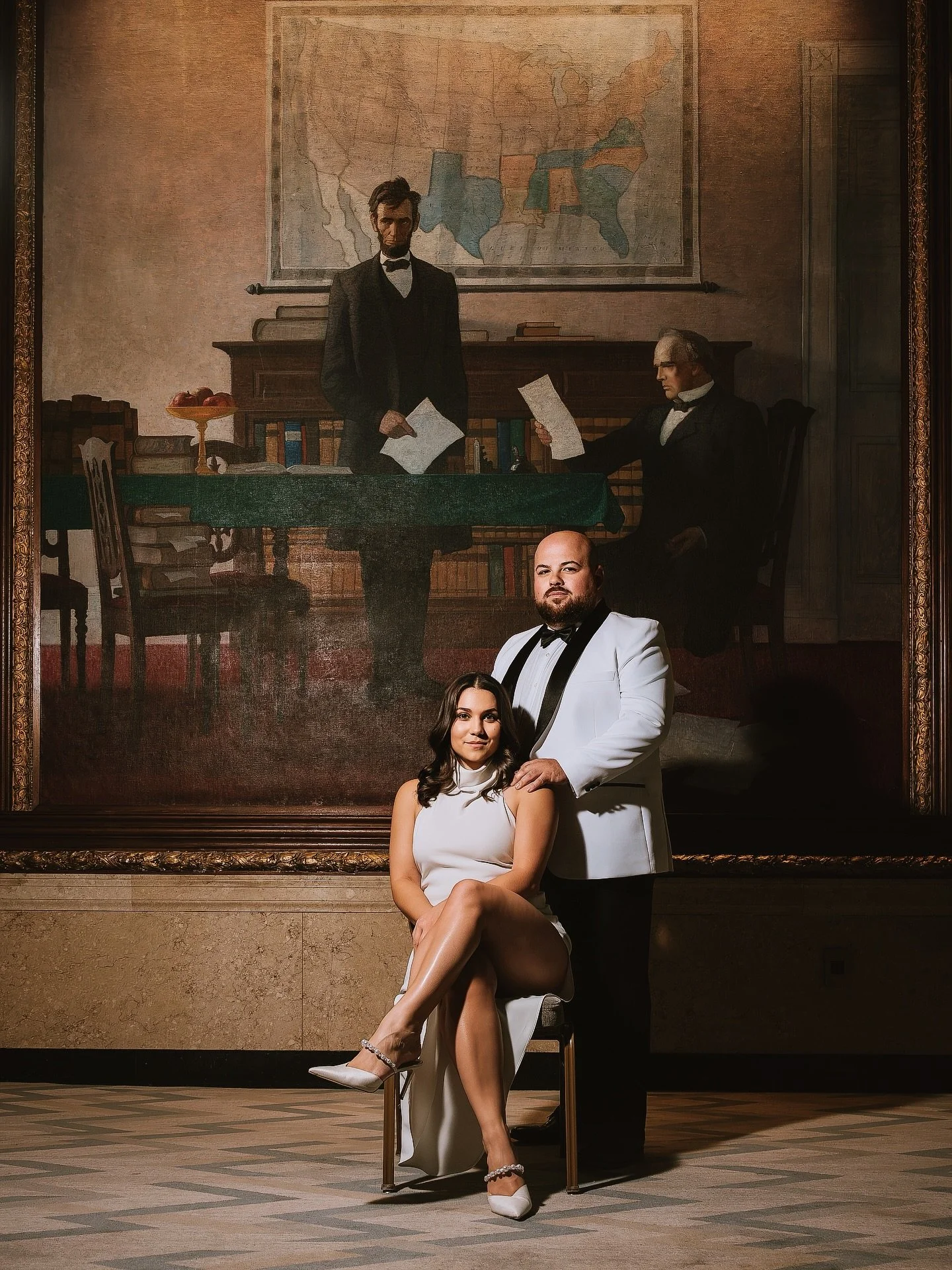 A love that commands the room.
Under gilded frames and history&rsquo;s gaze, their story unfolds &mdash; elegant, unapologetic, and entirely their own.
#LanghamHotelBoston #BostonEngagementSession #LuxuryWeddingPhotographer #EditorialEngagement #Team