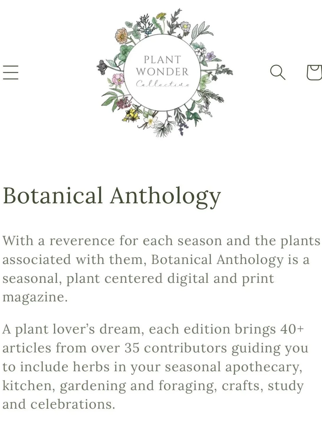 Botanical Anthology &amp; the Plant Wonder Collective
