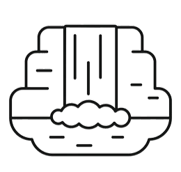 Line drawing of a brain with a cloud at the bottom center, depicting a cloud within a brain outline.