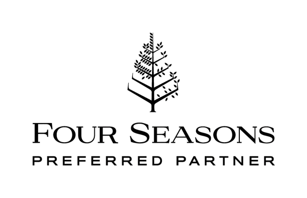 Black and white logo featuring a stylized pine tree with the word 'Four Seasons' below it.